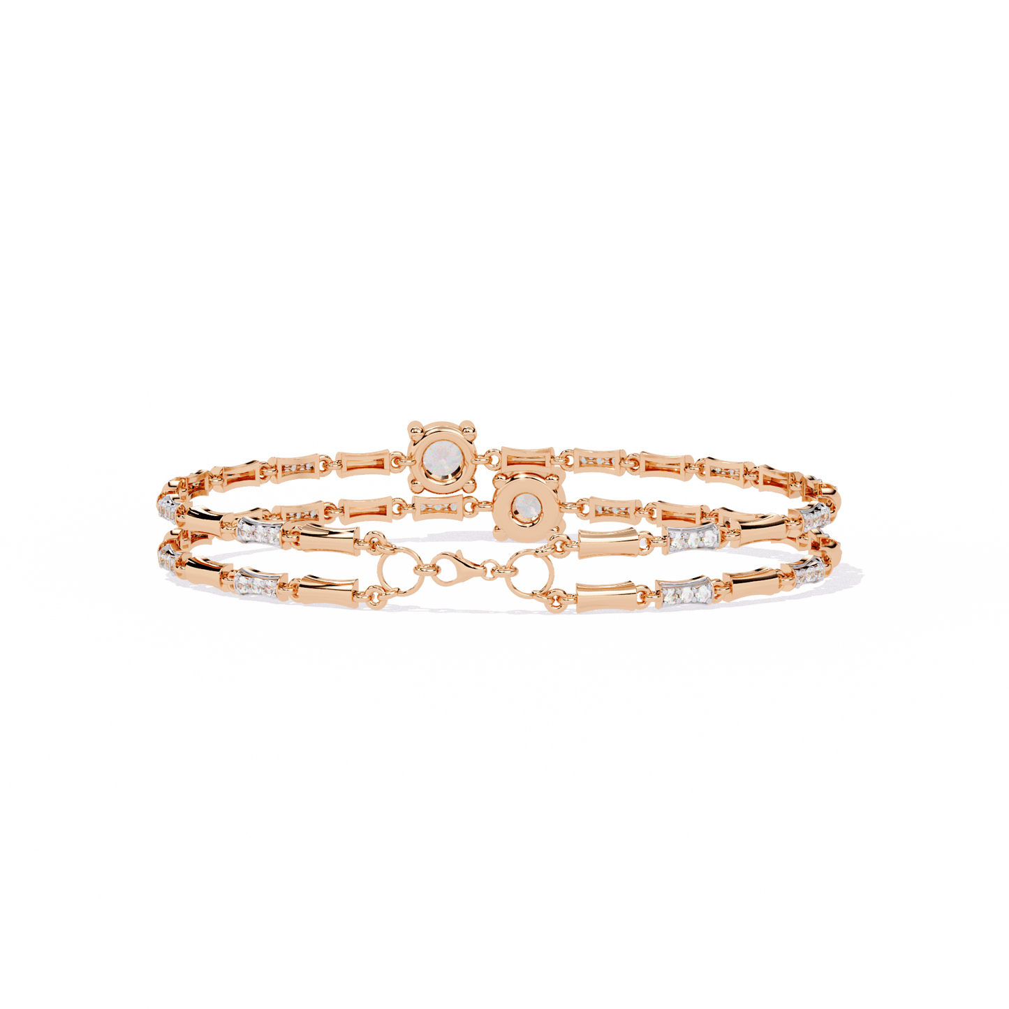 2.25 carat round cut double-strand diamond bracelet – modern design & elegant jewelry for women