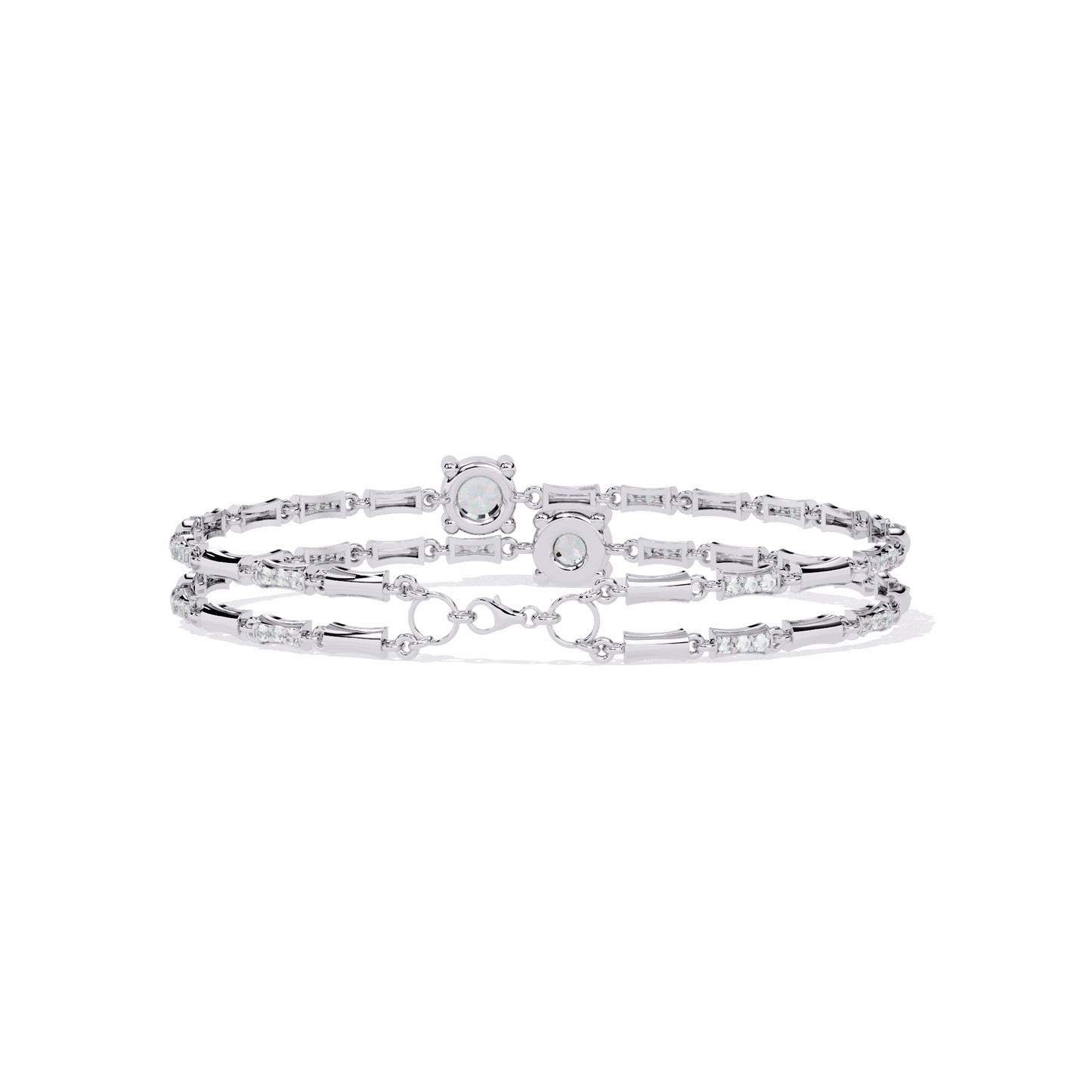 2.25 carat round cut double-strand diamond bracelet – modern design & elegant jewelry for women