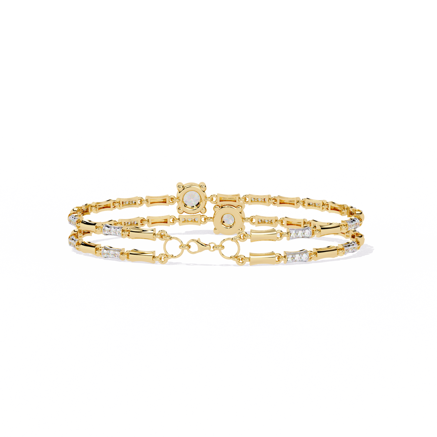 lgd bracelet round stone (2.22ct) in 14k gold