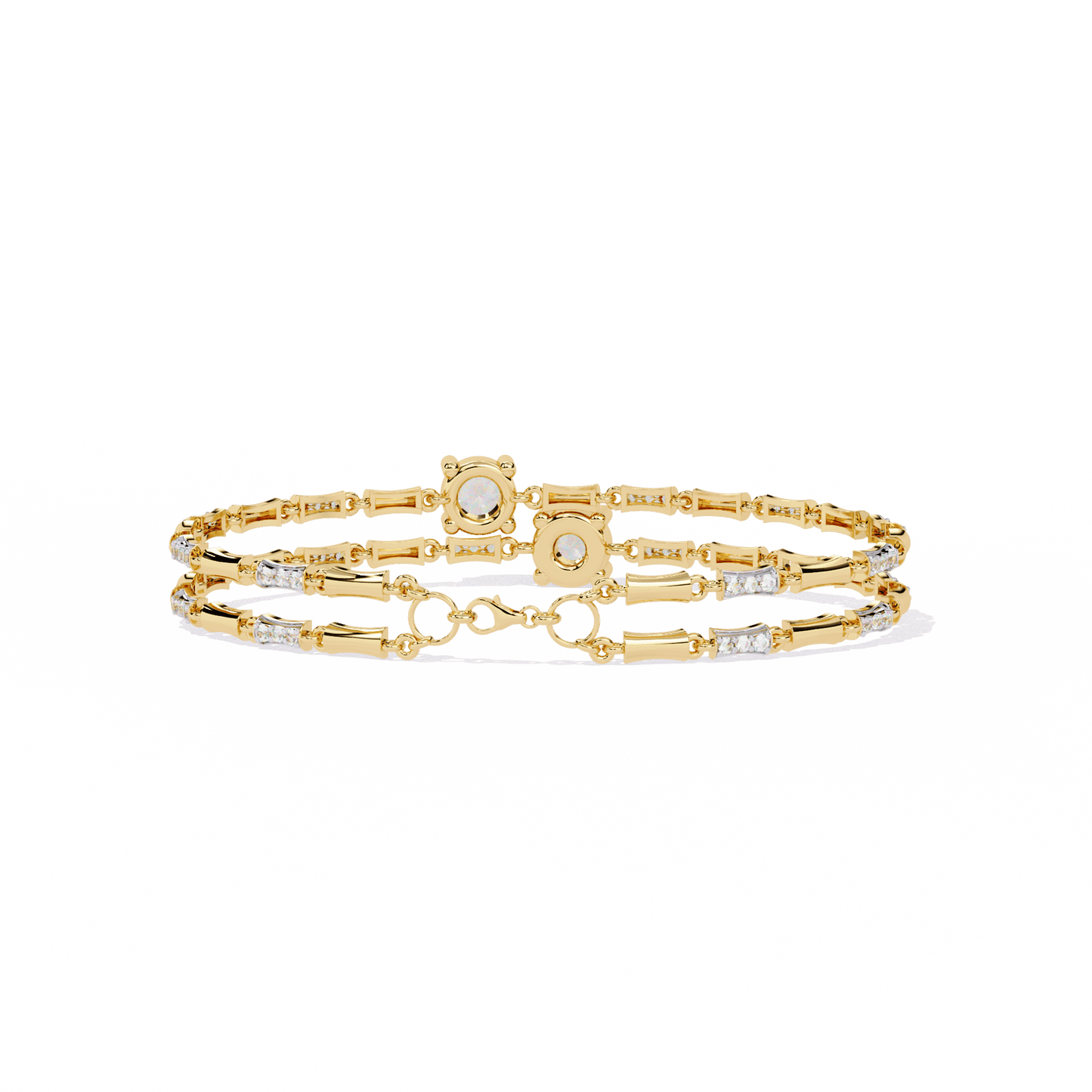 2.25 carat round cut double-strand diamond bracelet – modern design & elegant jewelry for women