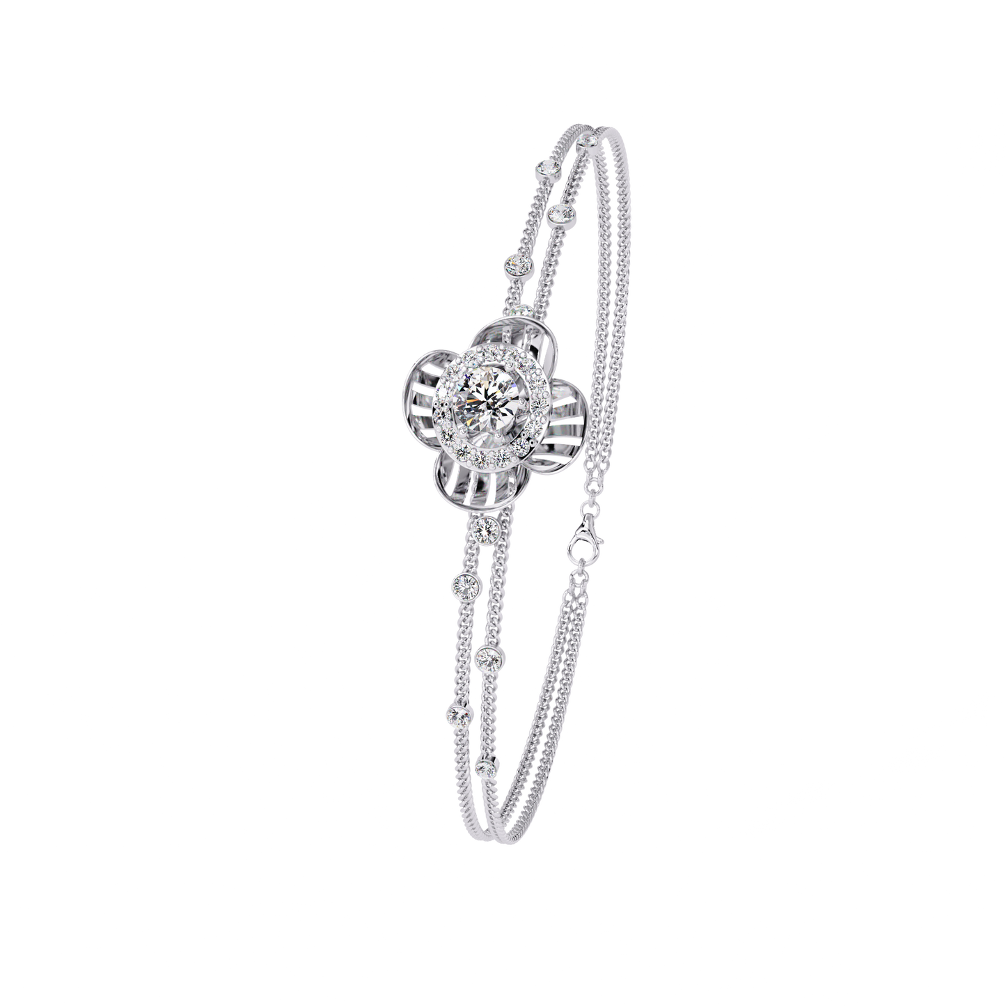 leaf pattern diamond bracelet