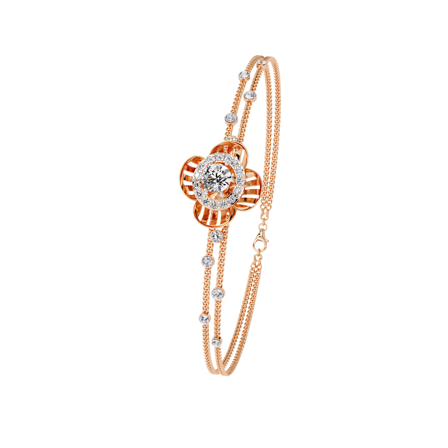leaf pattern diamond bracelet