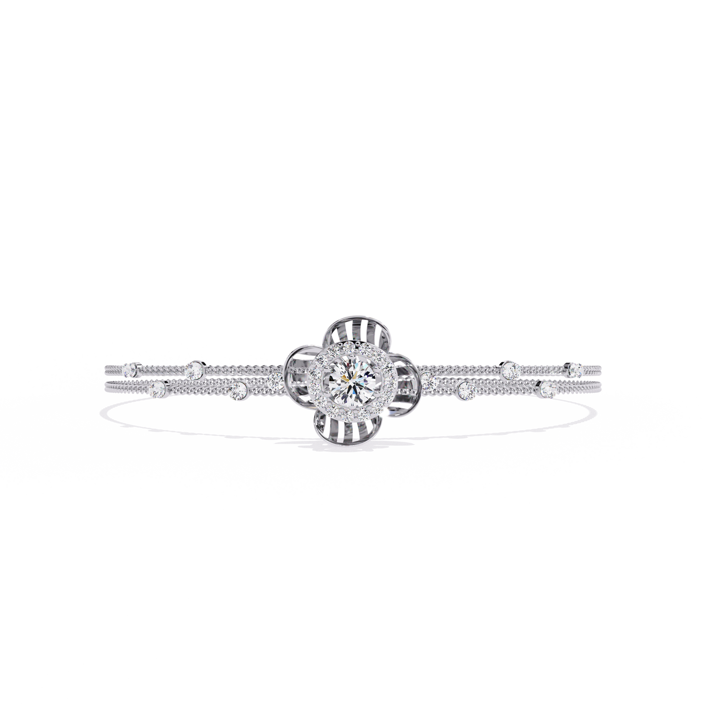 leaf pattern diamond bracelet