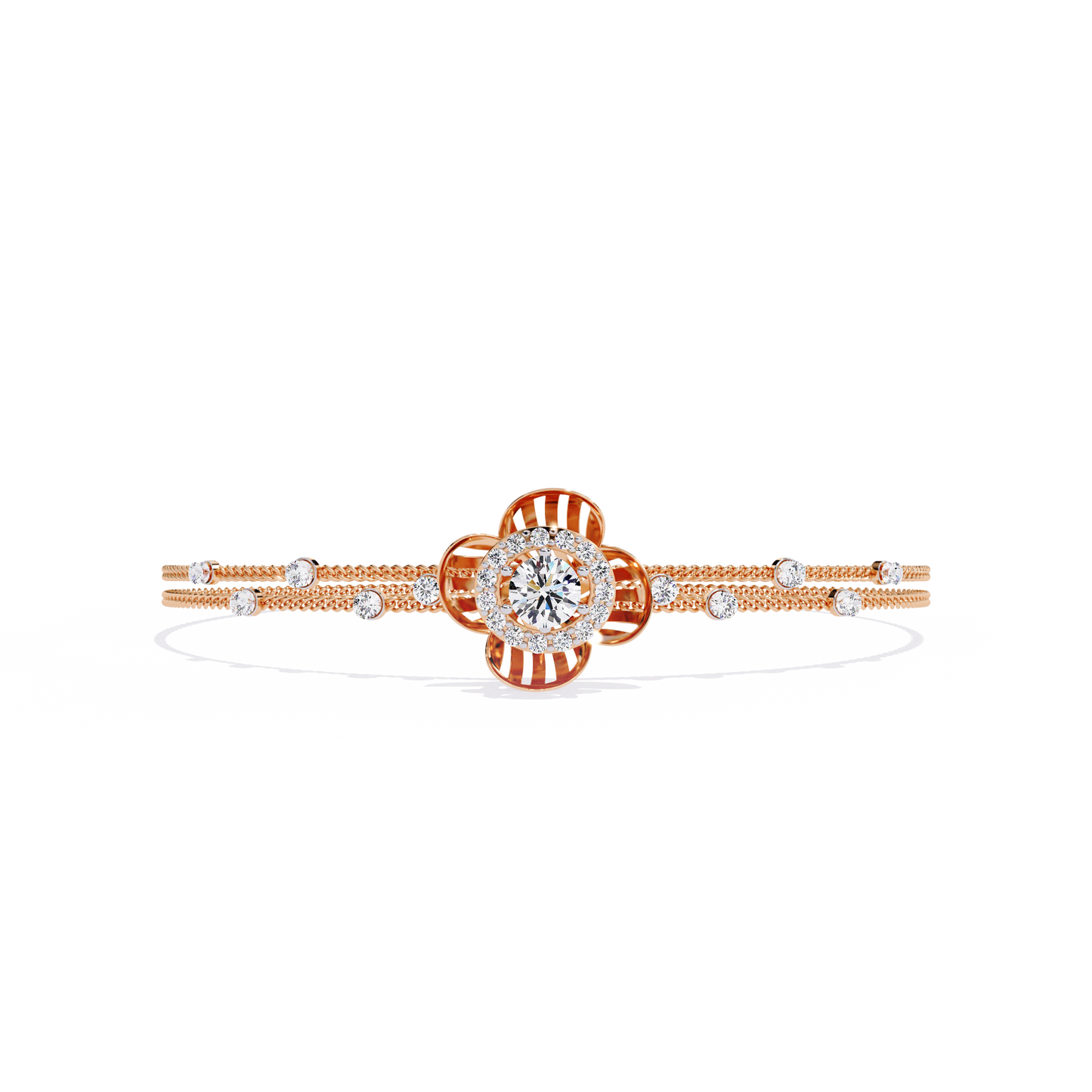 leaf pattern diamond bracelet