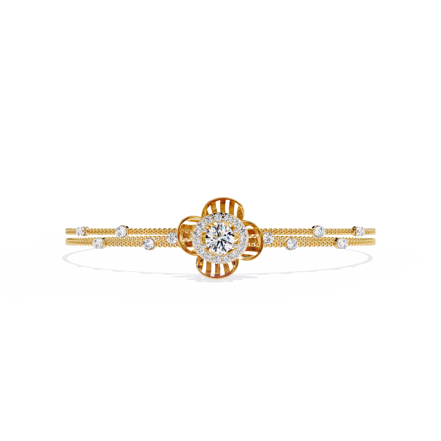 leaf pattern diamond bracelet