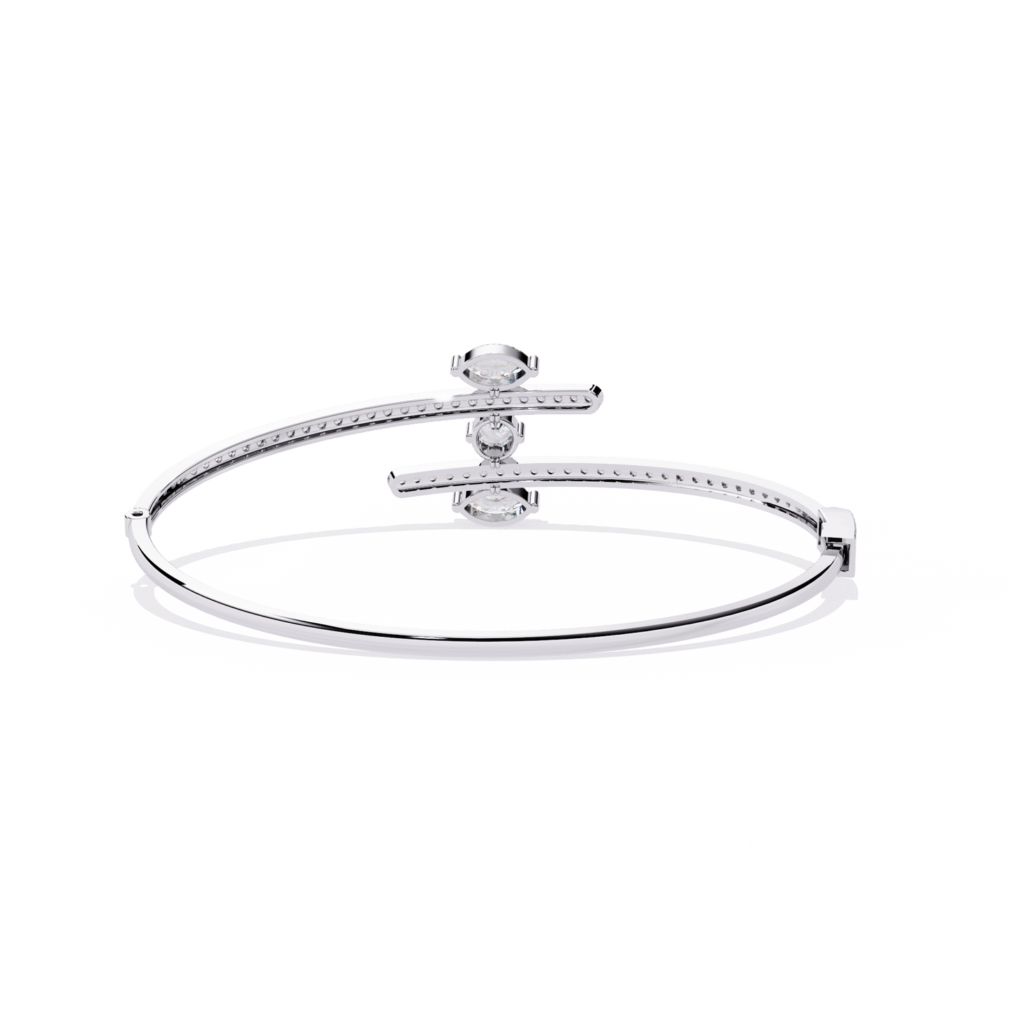 1.52 carat marquise with round multi-shape diamond open cuff bangle – elegant fine jewelry