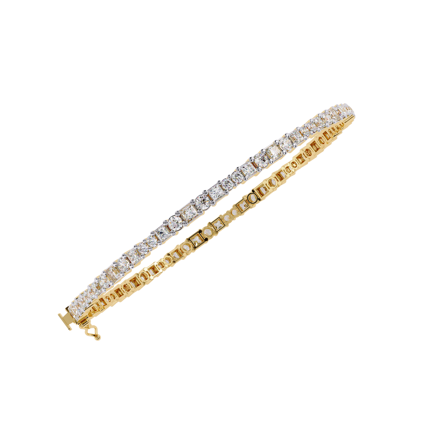 lgd bracelet princess stone (2.06ct) in 14k gold