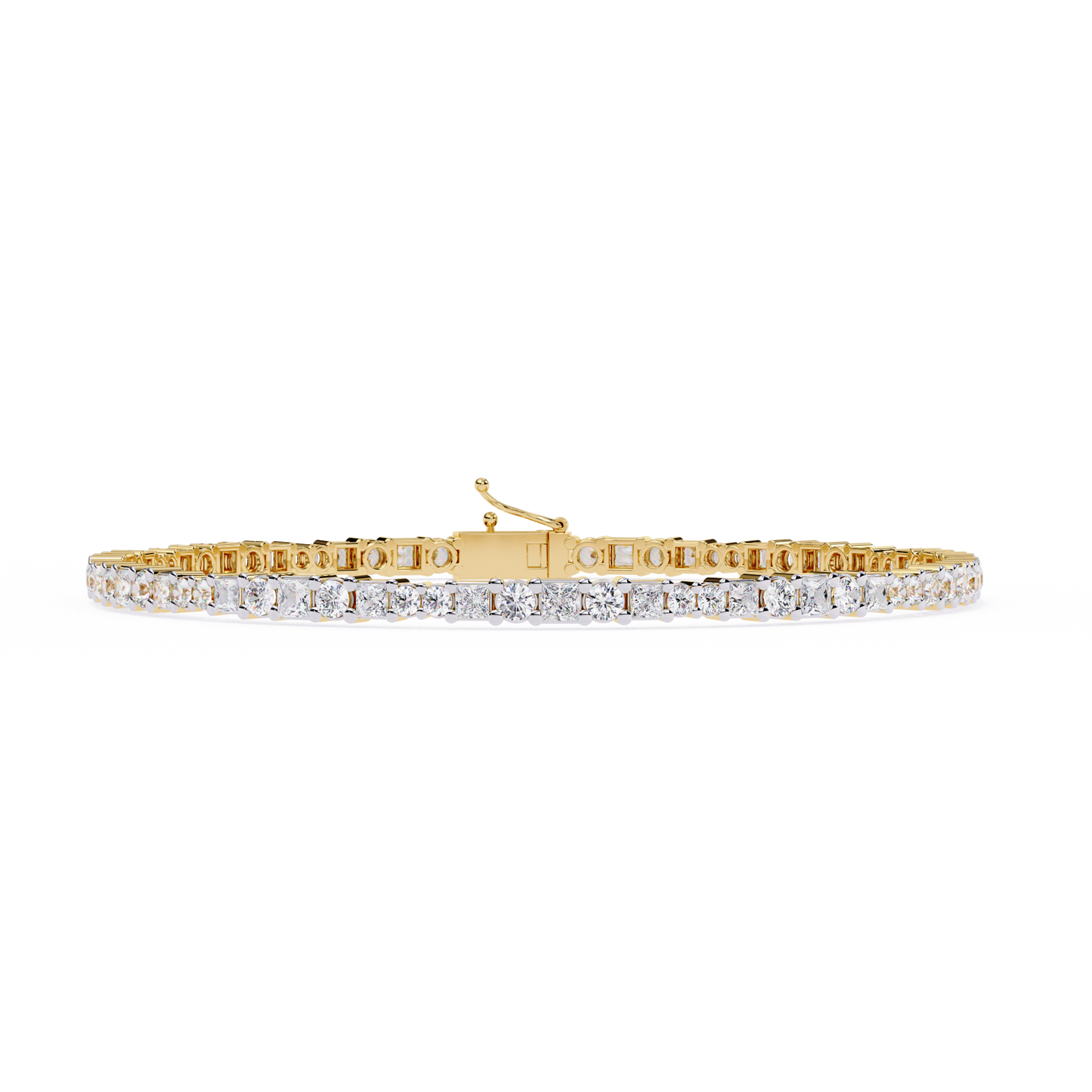 lgd bracelet princess stone (2.06ct) in 14k gold