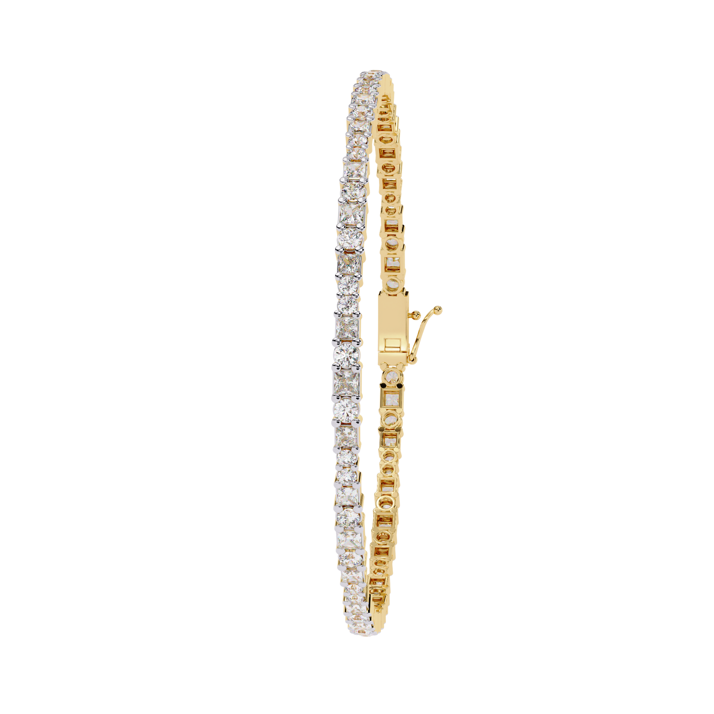 lgd bracelet princess stone (2.06ct) in 14k gold