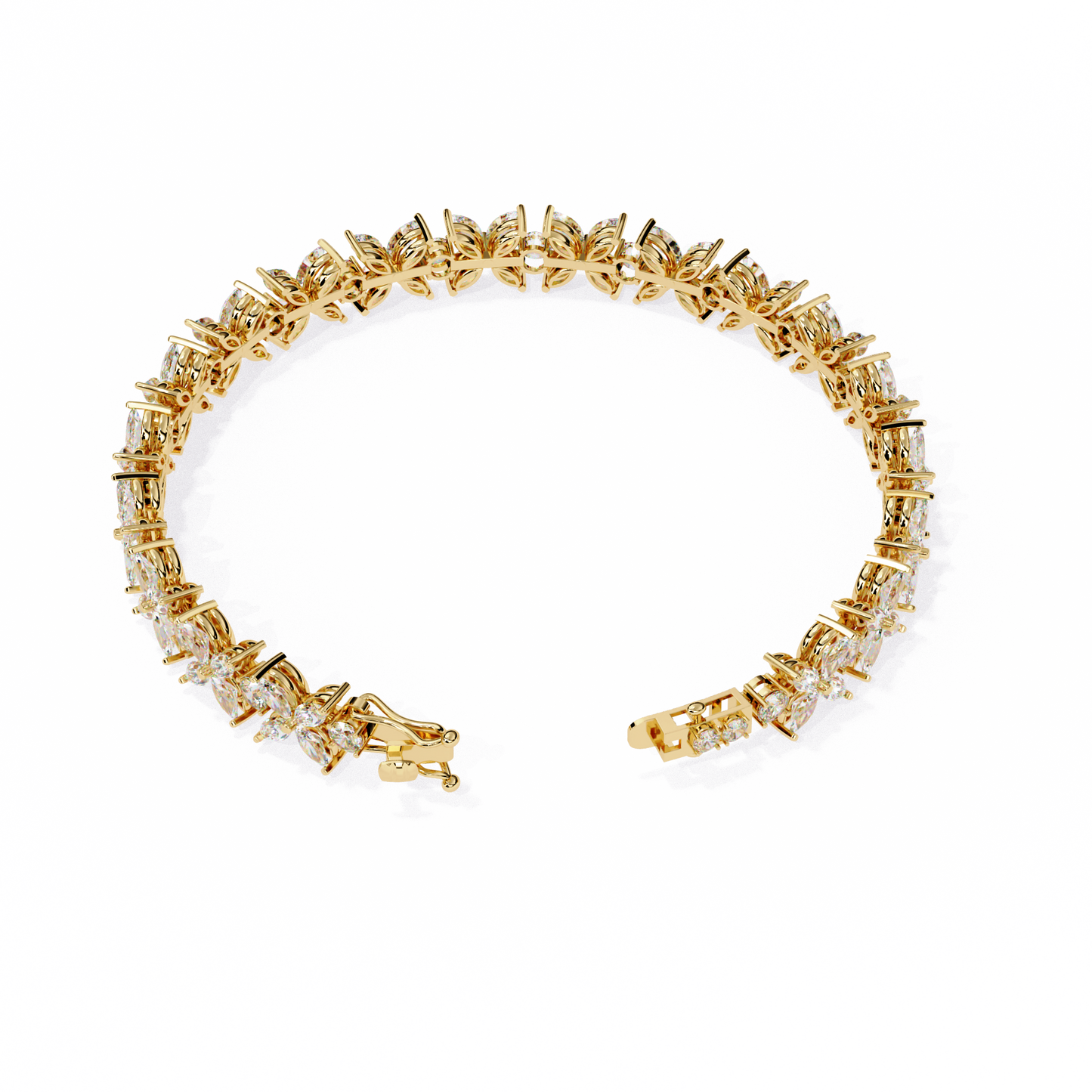 lgd bracelet round stone (6.34ct ) in 14k gold