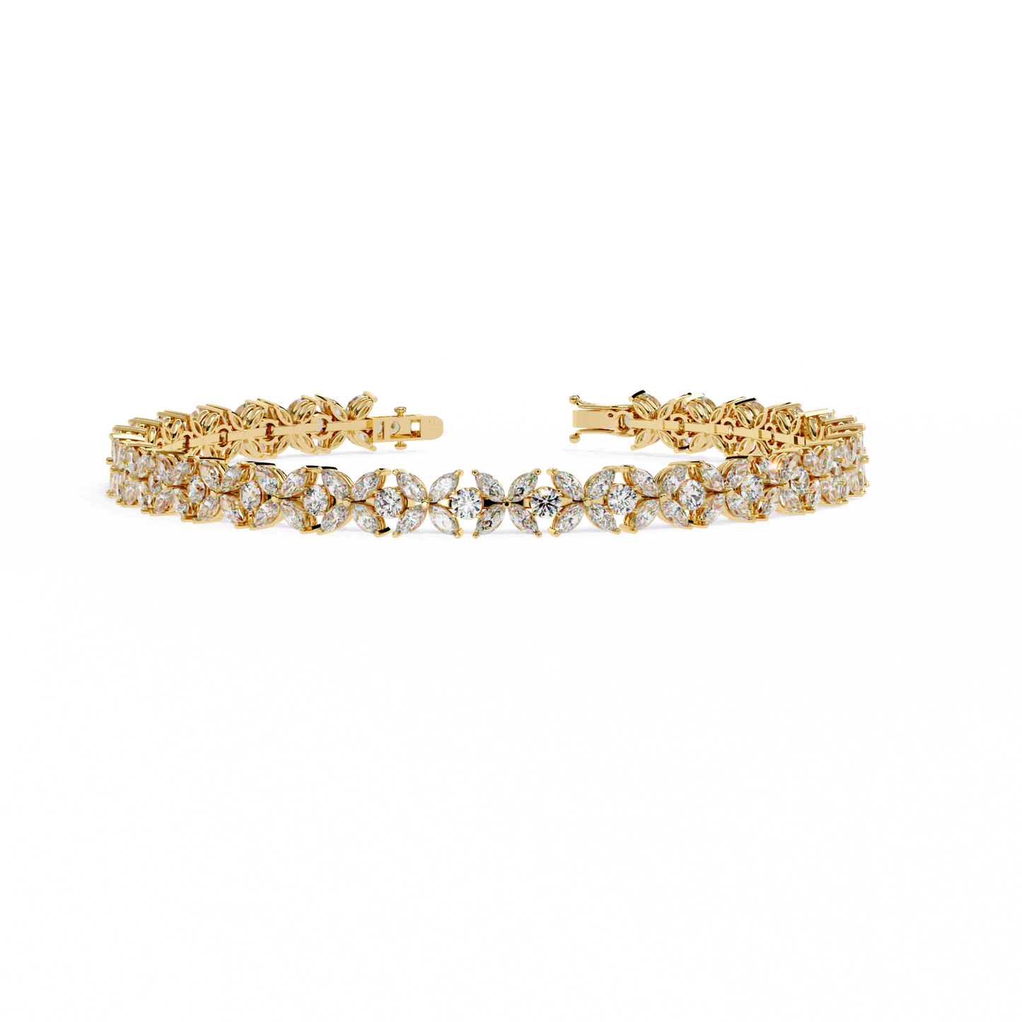 lgd bracelet round stone (6.34ct ) in 14k gold
