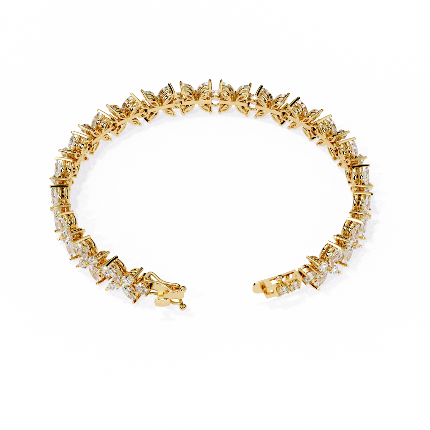 lgd bracelet round stone (6.34ct ) in 14k gold