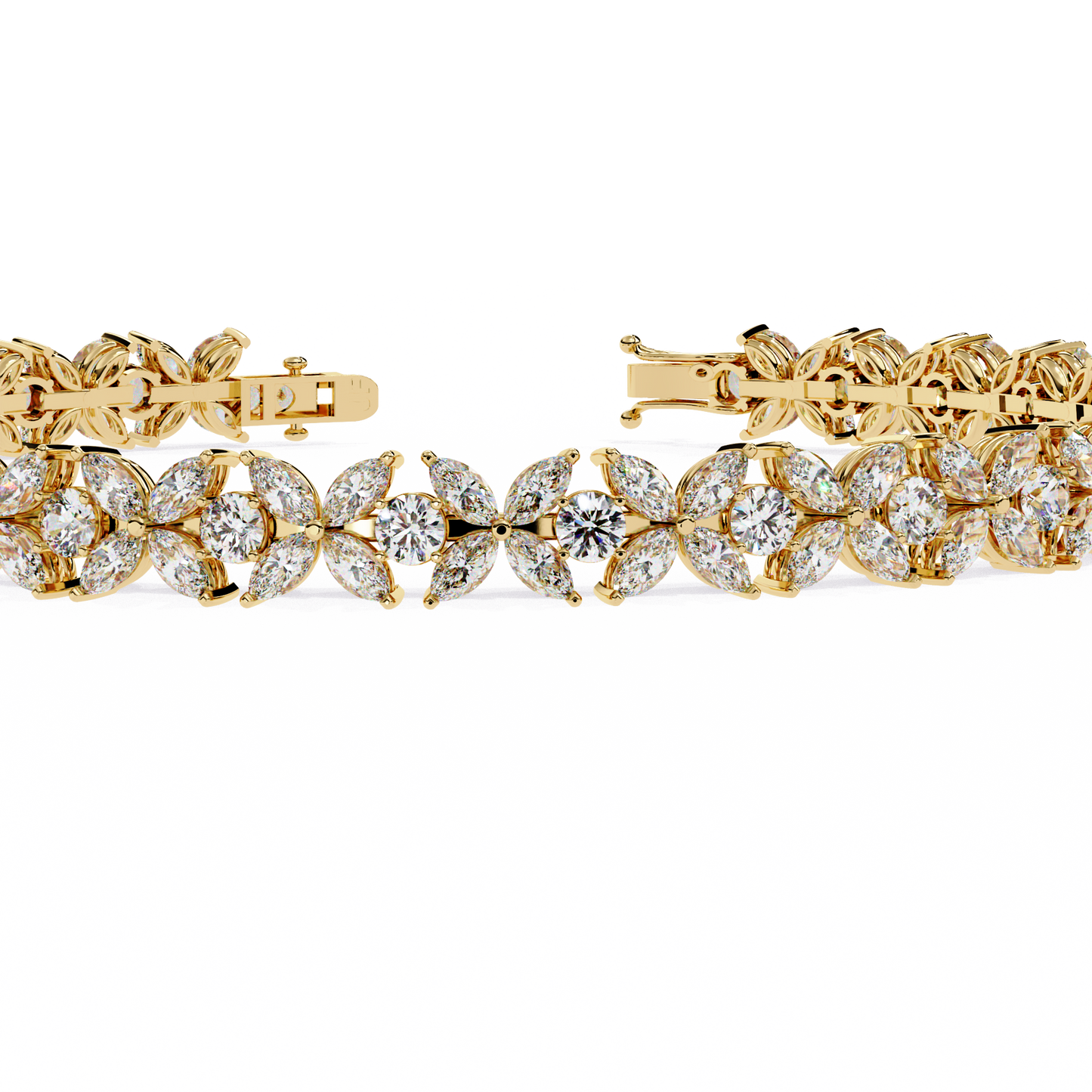 lgd bracelet round stone (6.34ct ) in 14k gold