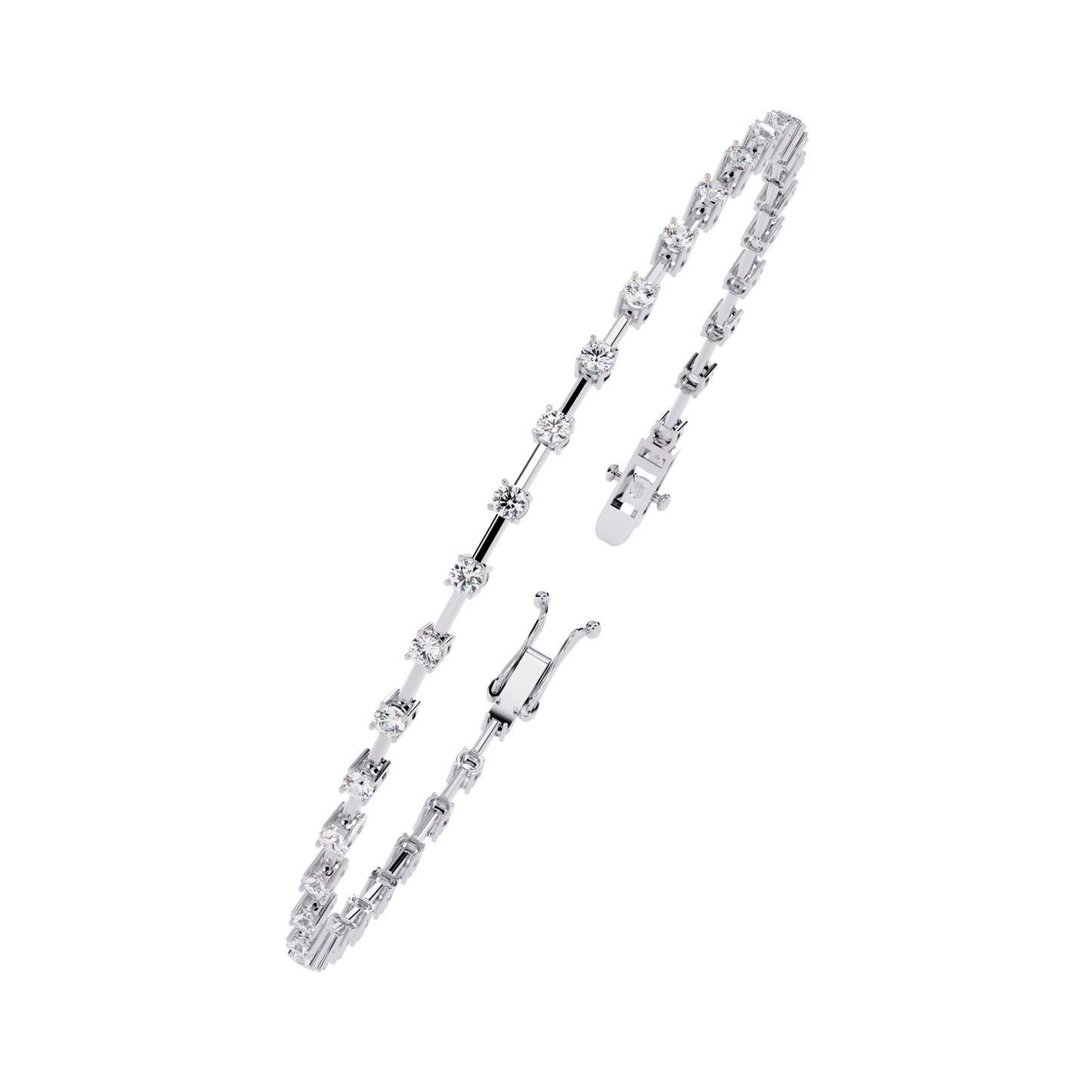 1.00 carat round cut diamond line bracelet – sleek & timeless fine jewelry
