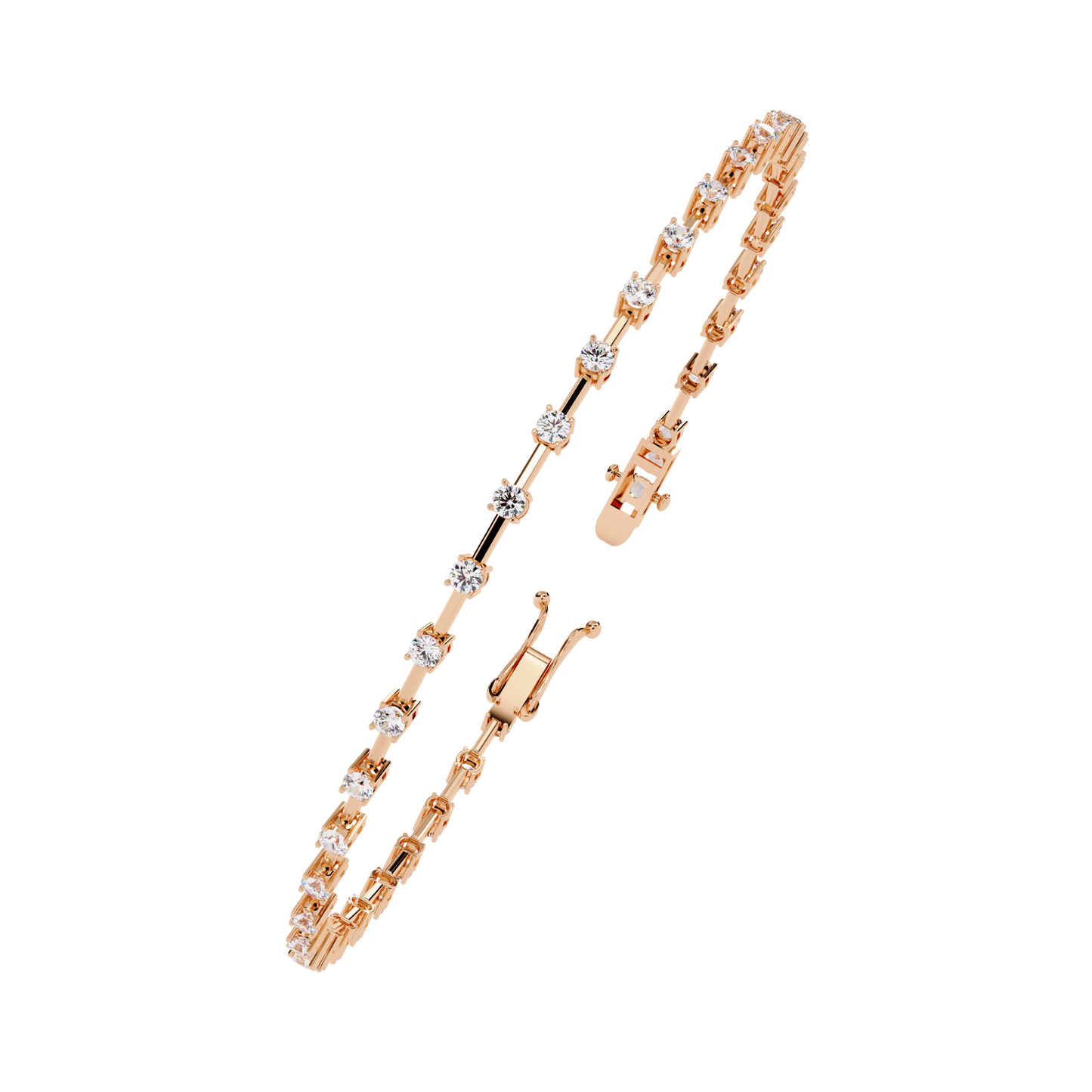 1.00 carat round cut diamond line bracelet – sleek & timeless fine jewelry