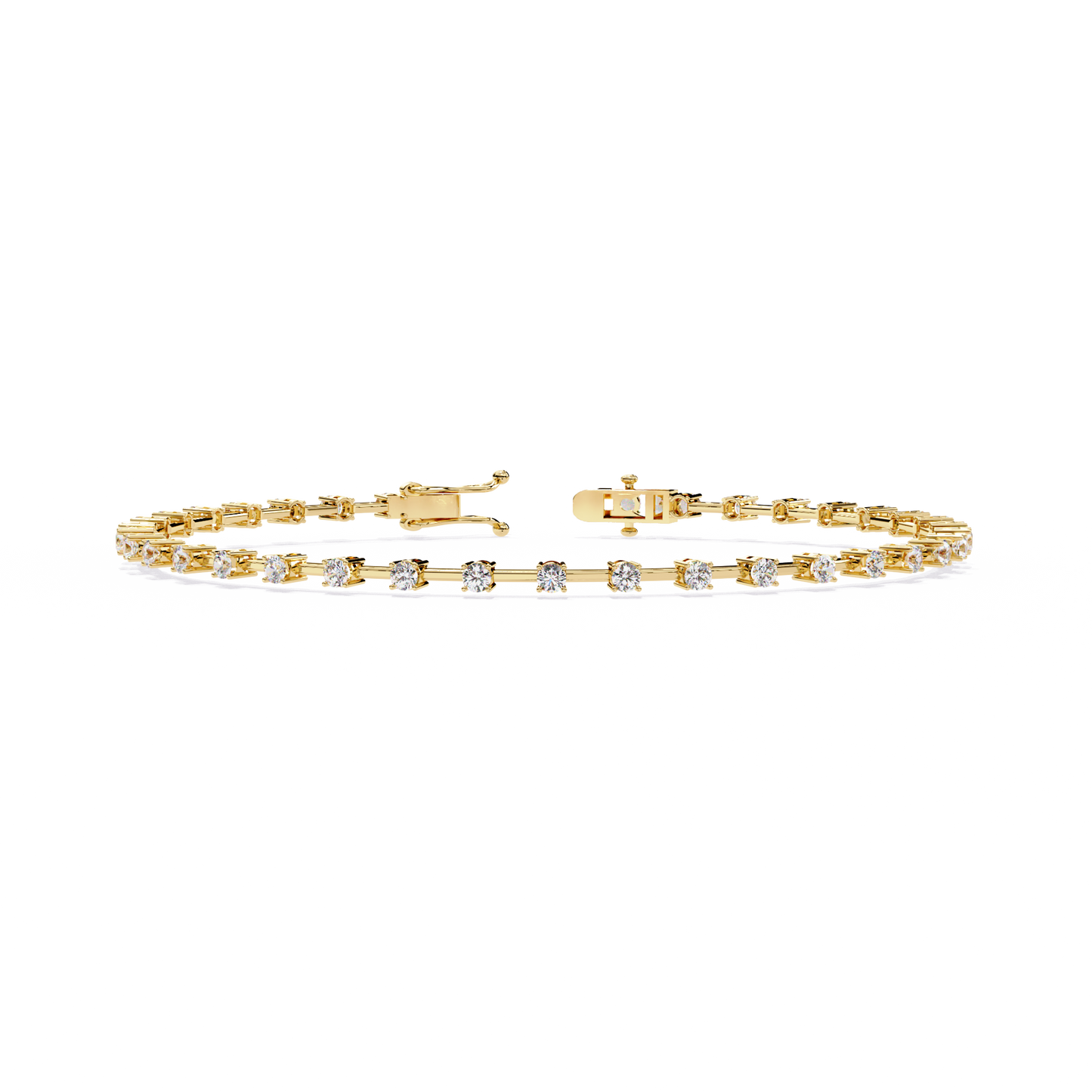 1.00 carat round cut diamond line bracelet – sleek & timeless fine jewelry