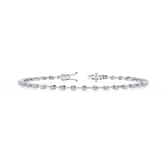 1.00 Carat Round Cut Diamond Line Bracelet – Sleek & Timeless Fine Jewelry