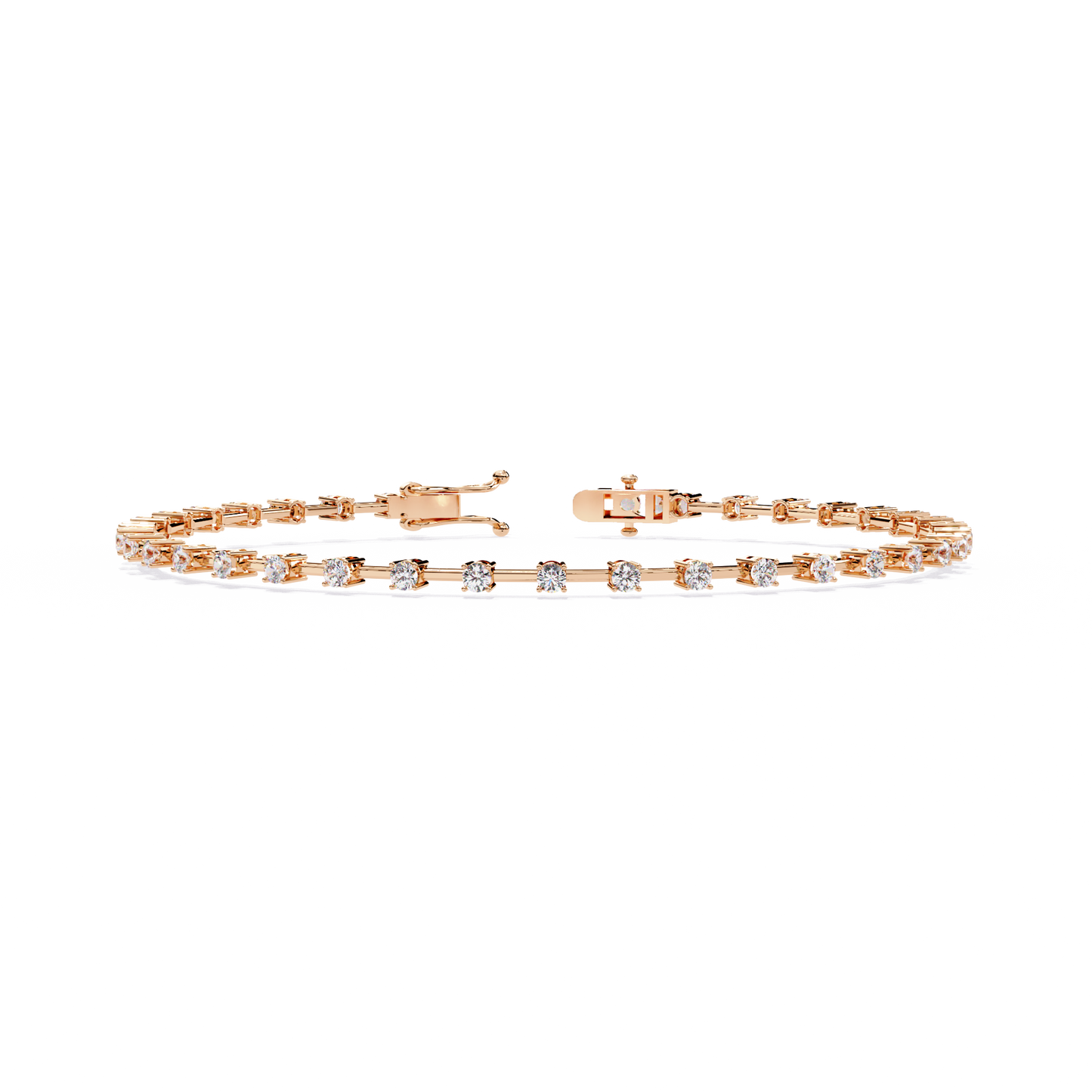 1.00 carat round cut diamond line bracelet – sleek & timeless fine jewelry