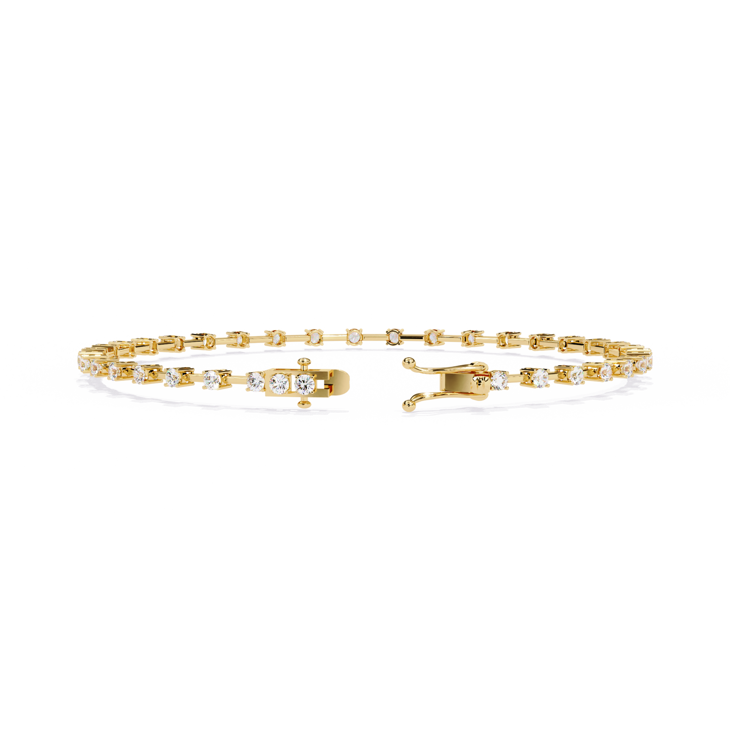 1.00 carat round cut diamond line bracelet – sleek & timeless fine jewelry