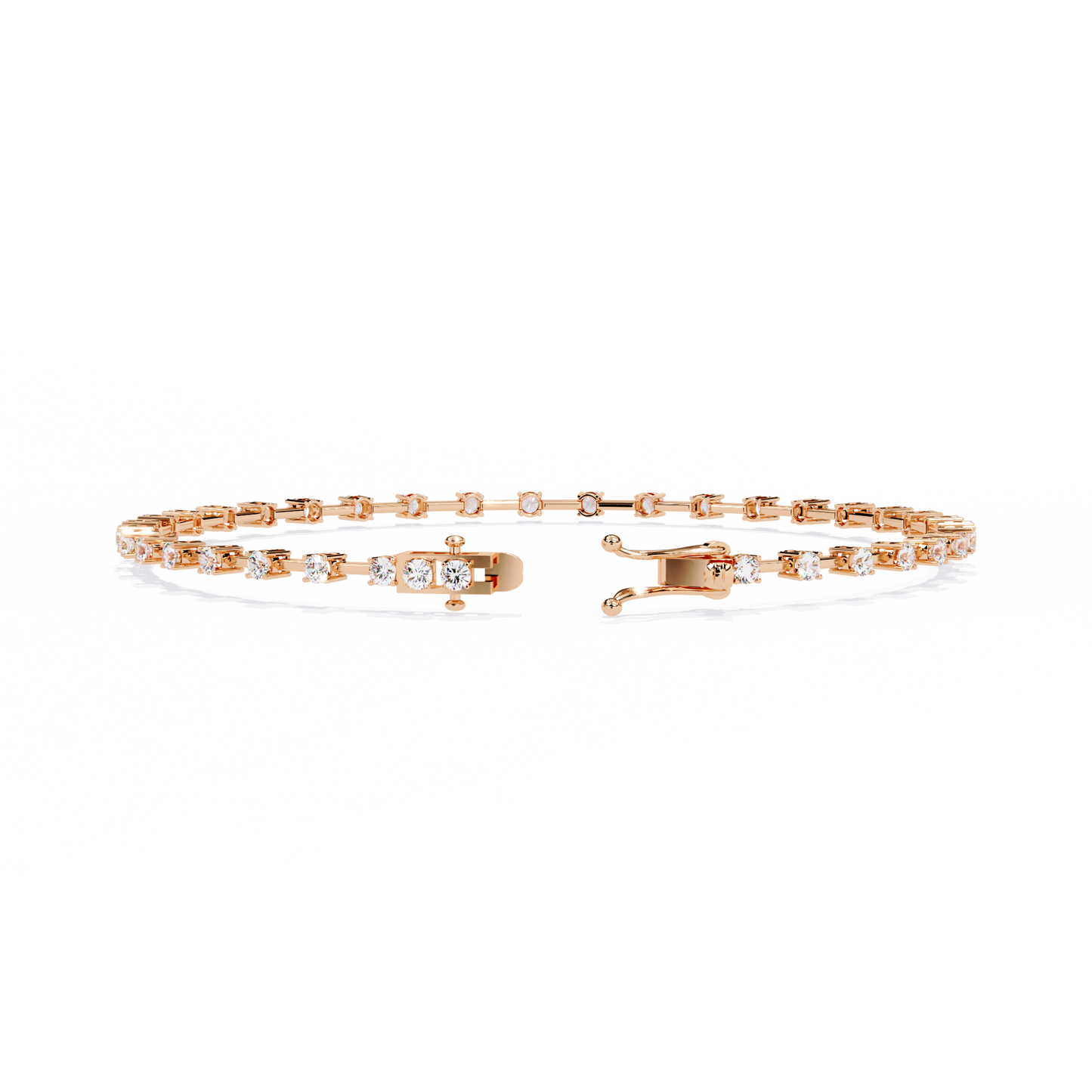 1.00 carat round cut diamond line bracelet – sleek & timeless fine jewelry