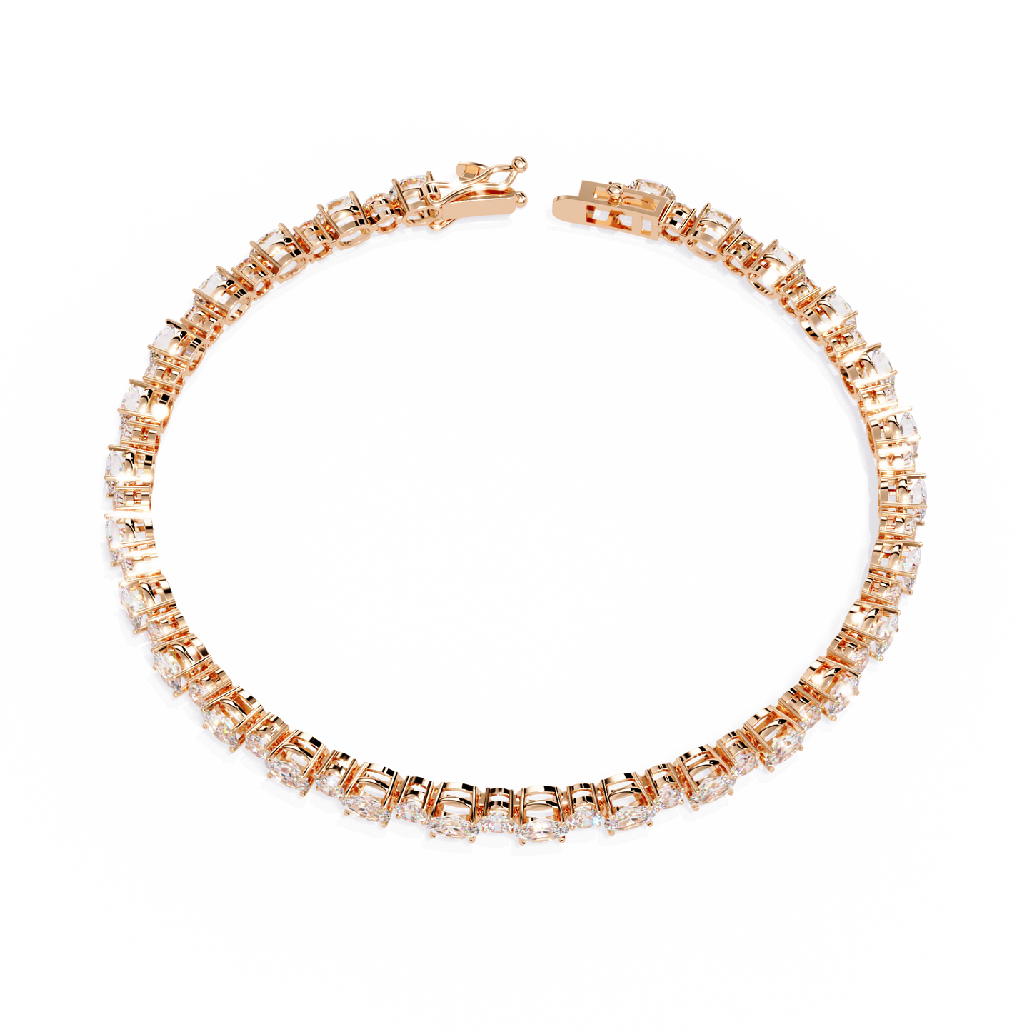 4.61 carat oval with round cut diamond tennis bracelet – luxury designer jewelry for women