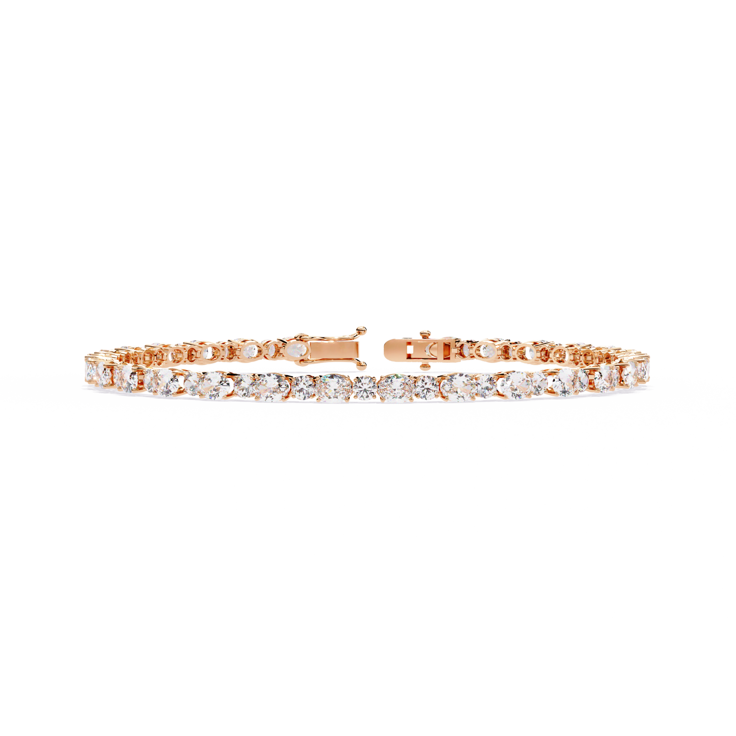 4.61 carat oval with round cut diamond tennis bracelet – luxury designer jewelry for women