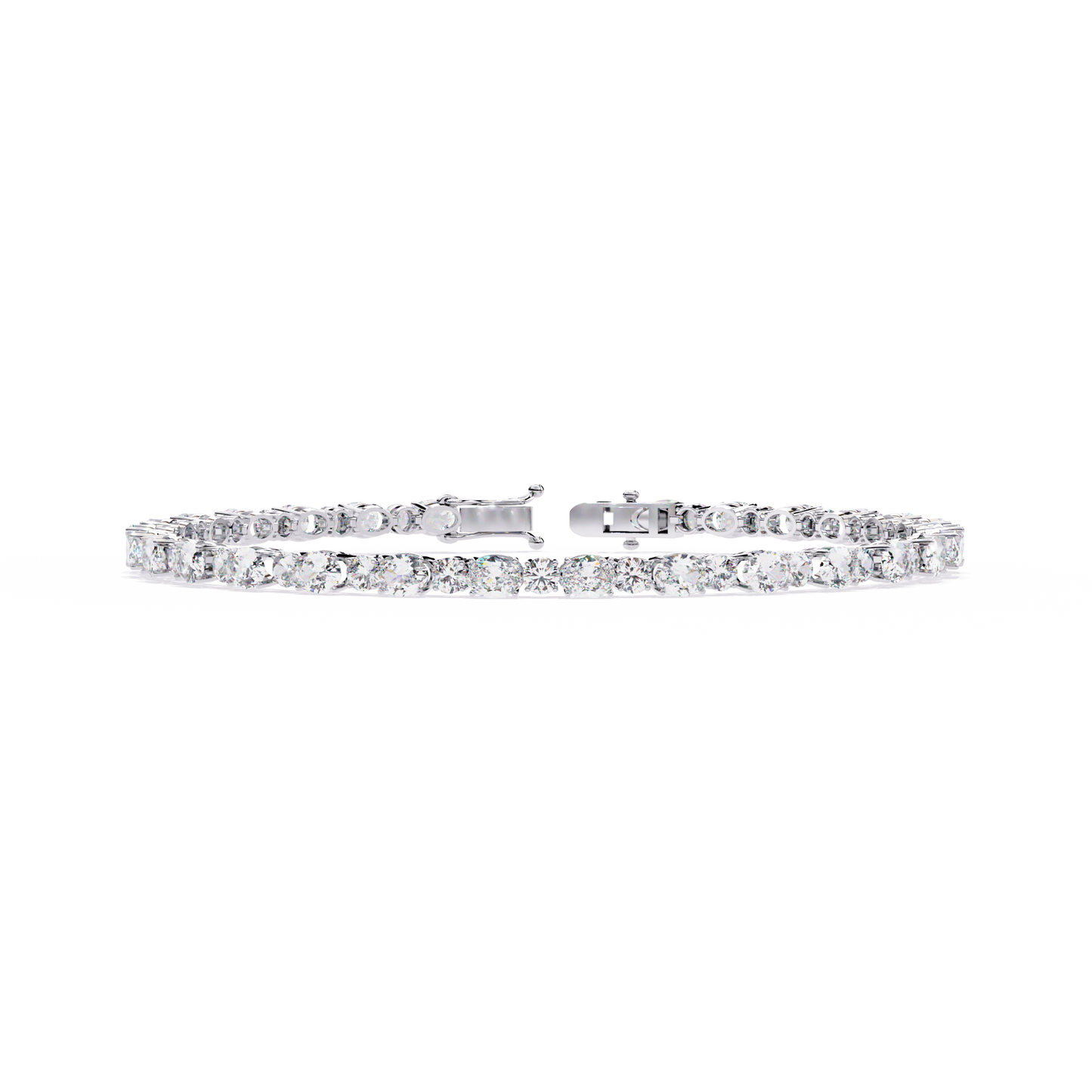 4.61 carat oval with round cut diamond tennis bracelet – luxury designer jewelry for women