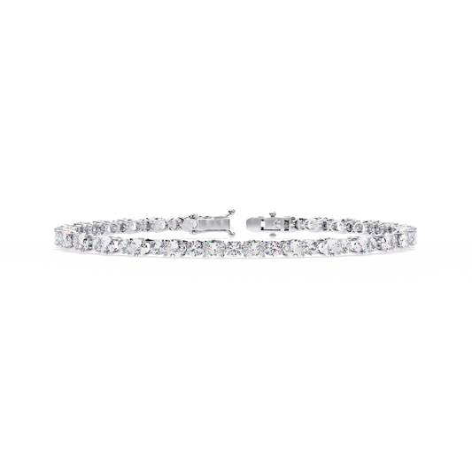 4.61 Carat Oval With Round Cut Diamond Tennis Bracelet – Luxury Designer Jewelry for Women