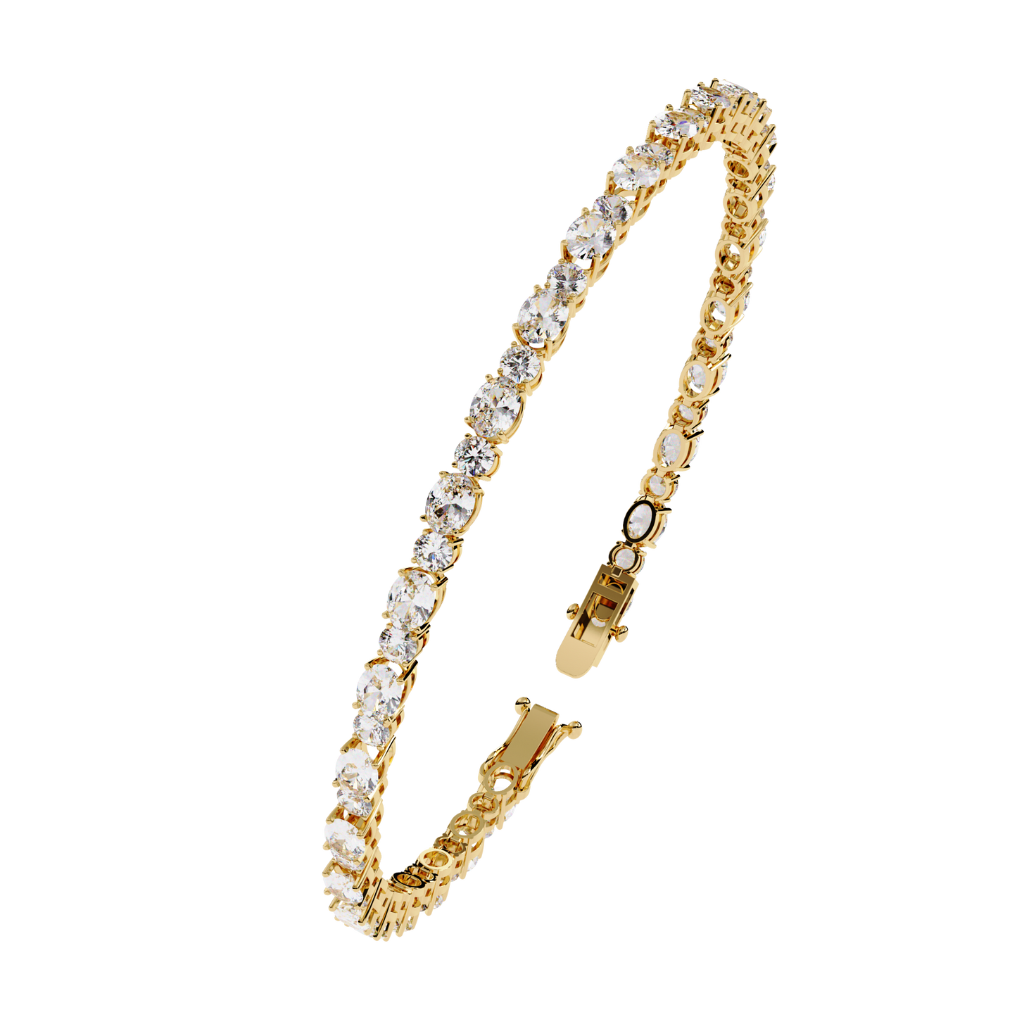 4.61 carat oval with round cut diamond tennis bracelet – luxury designer jewelry for women