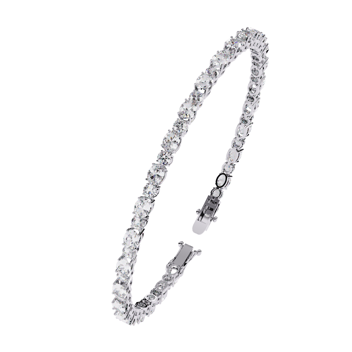 4.61 carat oval with round cut diamond tennis bracelet – luxury designer jewelry for women