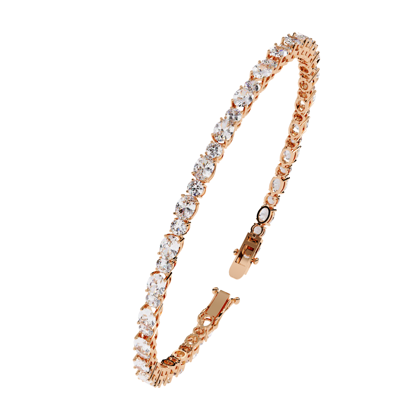 4.61 carat oval with round cut diamond tennis bracelet – luxury designer jewelry for women