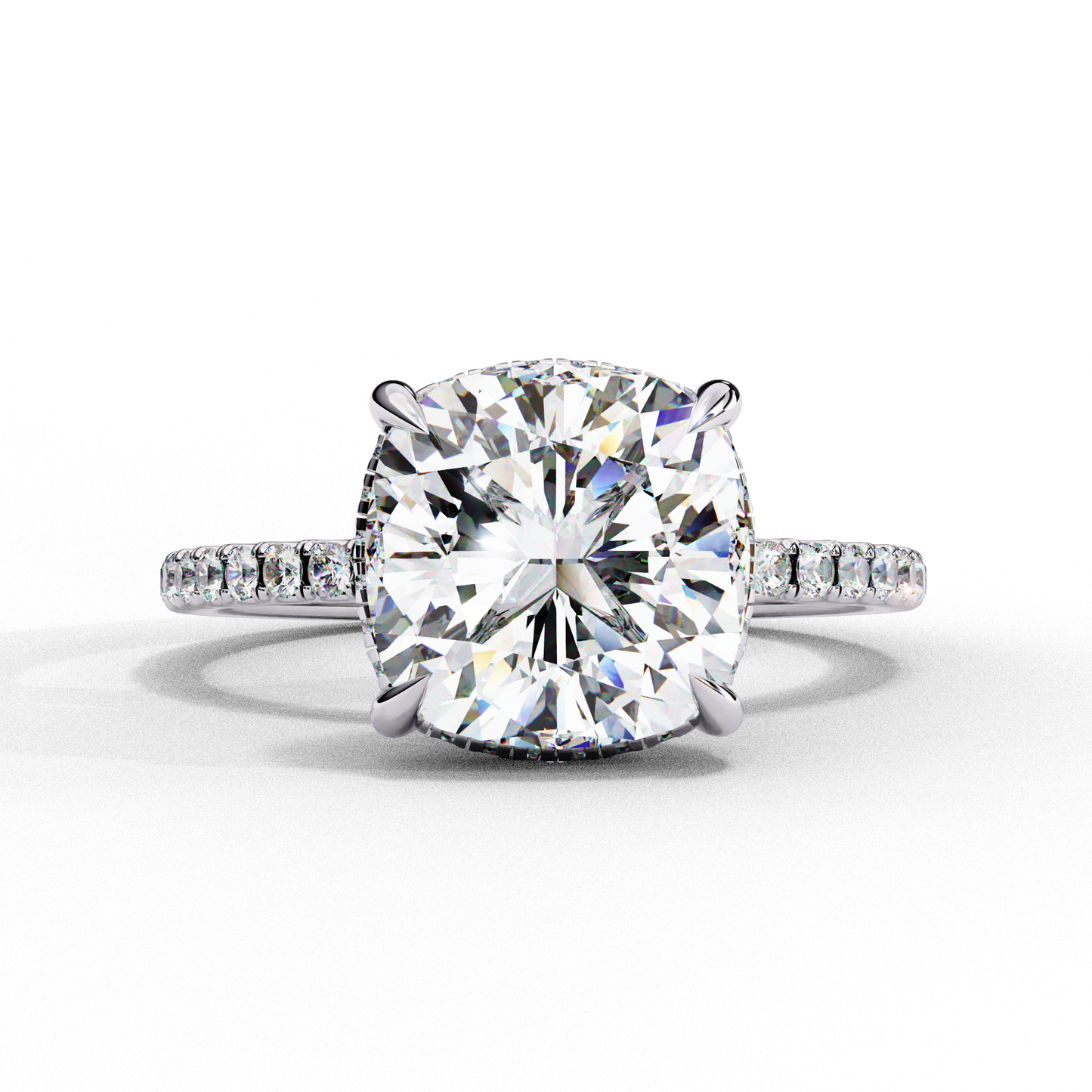 3.25 carat cushion cut diamond solitaire engagement ring for women โ luxury bridal jewelry
