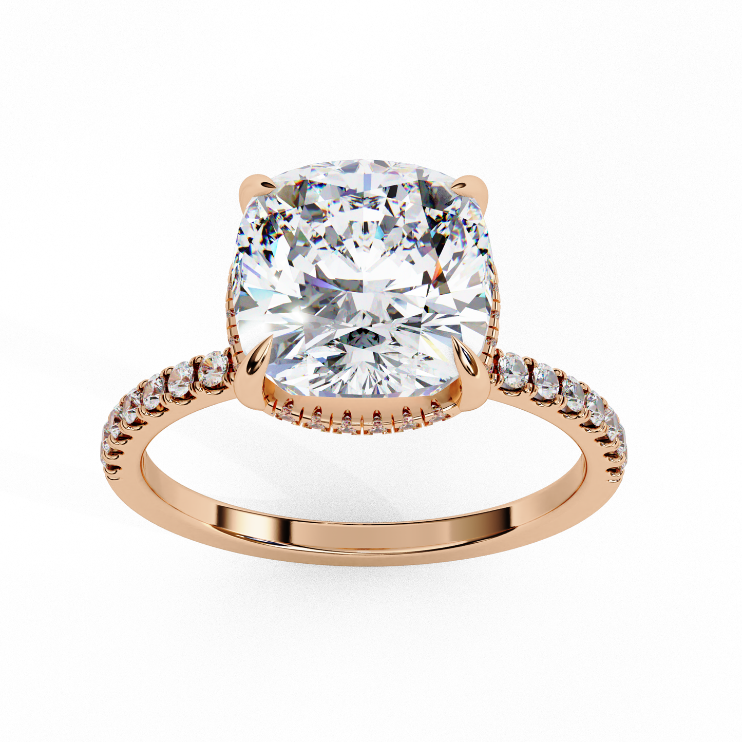 3.25 carat cushion cut diamond solitaire engagement ring for women โ luxury bridal jewelry