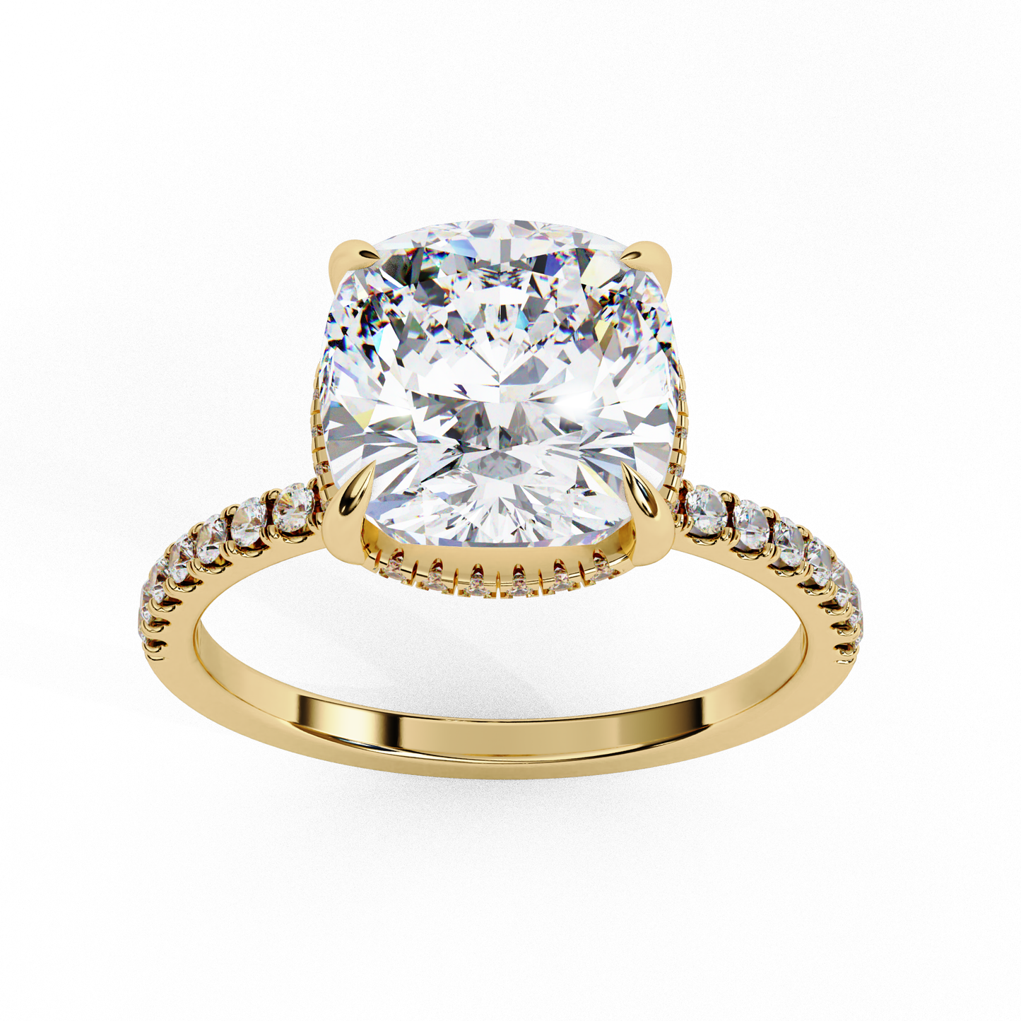 3.25 carat cushion cut diamond solitaire engagement ring for women โ luxury bridal jewelry