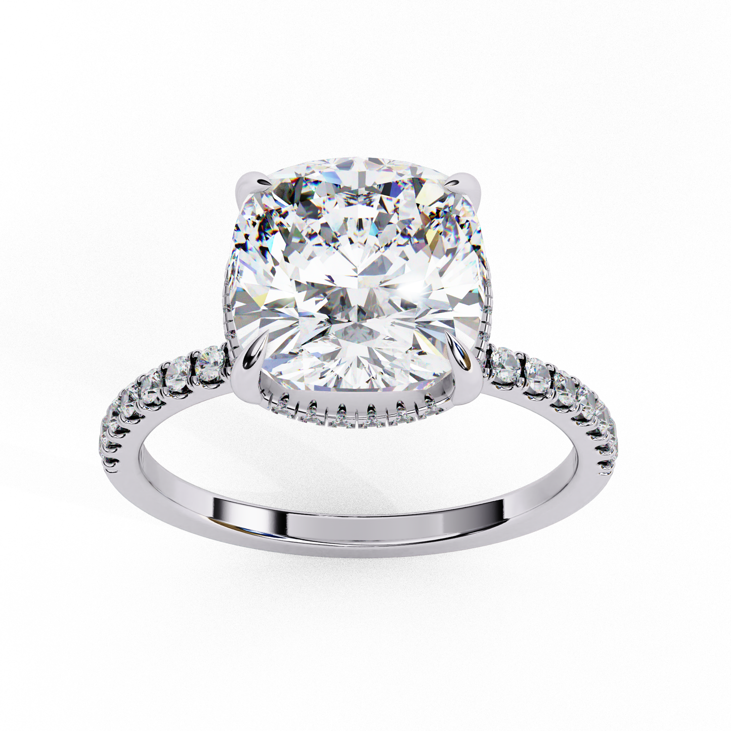 3.25 carat cushion cut diamond solitaire engagement ring for women โ luxury bridal jewelry