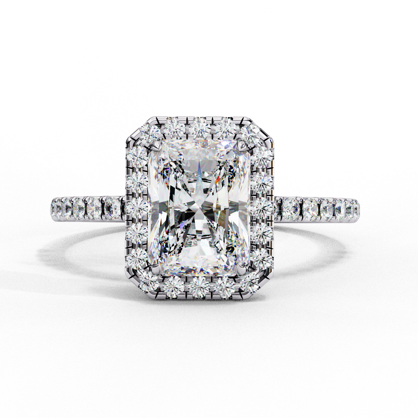 2.38 carat radiant cut halo diamond engagement ring for women – luxury bridal jewelry
