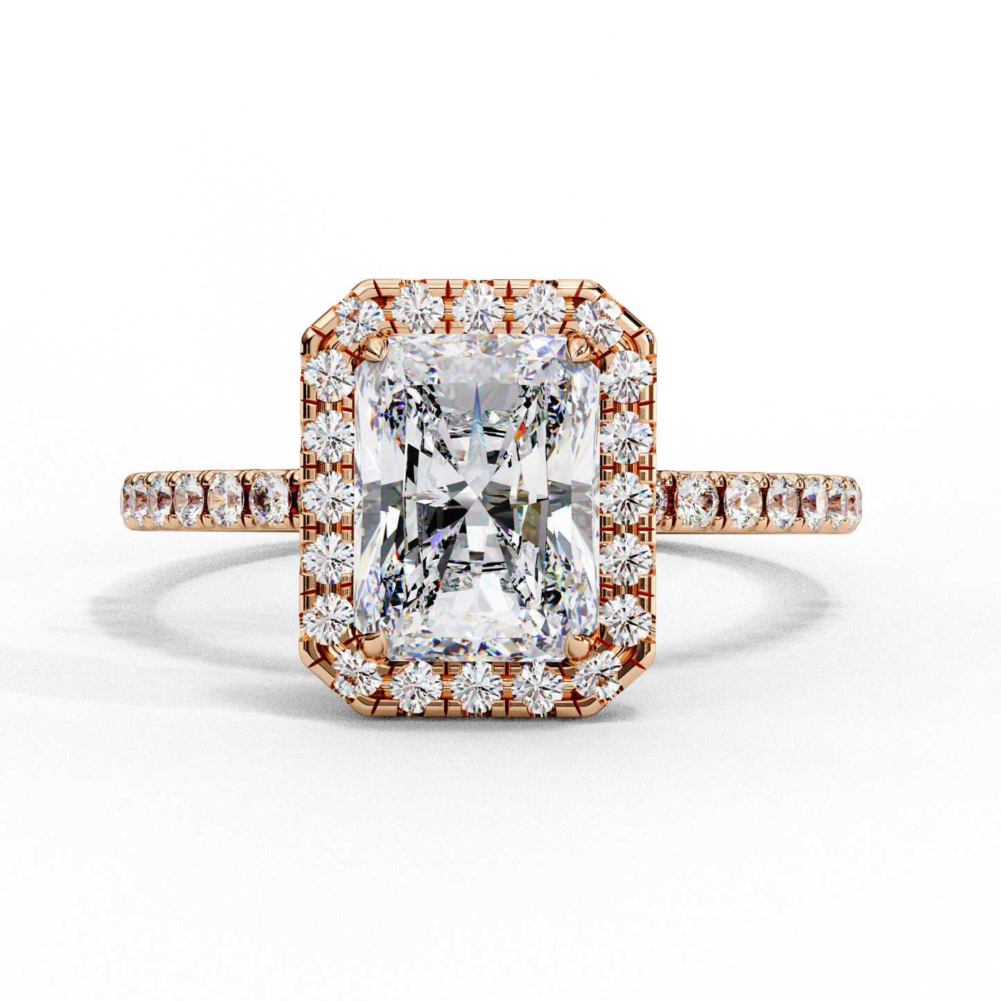 2.38 carat radiant cut halo diamond engagement ring for women – luxury bridal jewelry