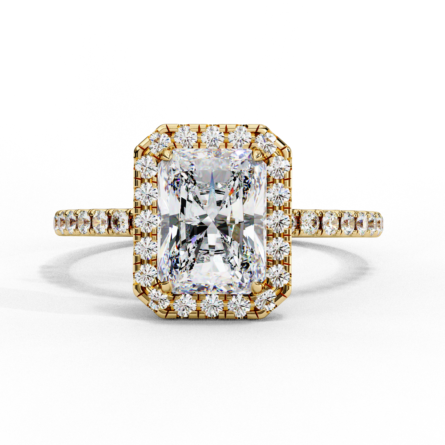 2.38 carat radiant cut halo diamond engagement ring for women – luxury bridal jewelry