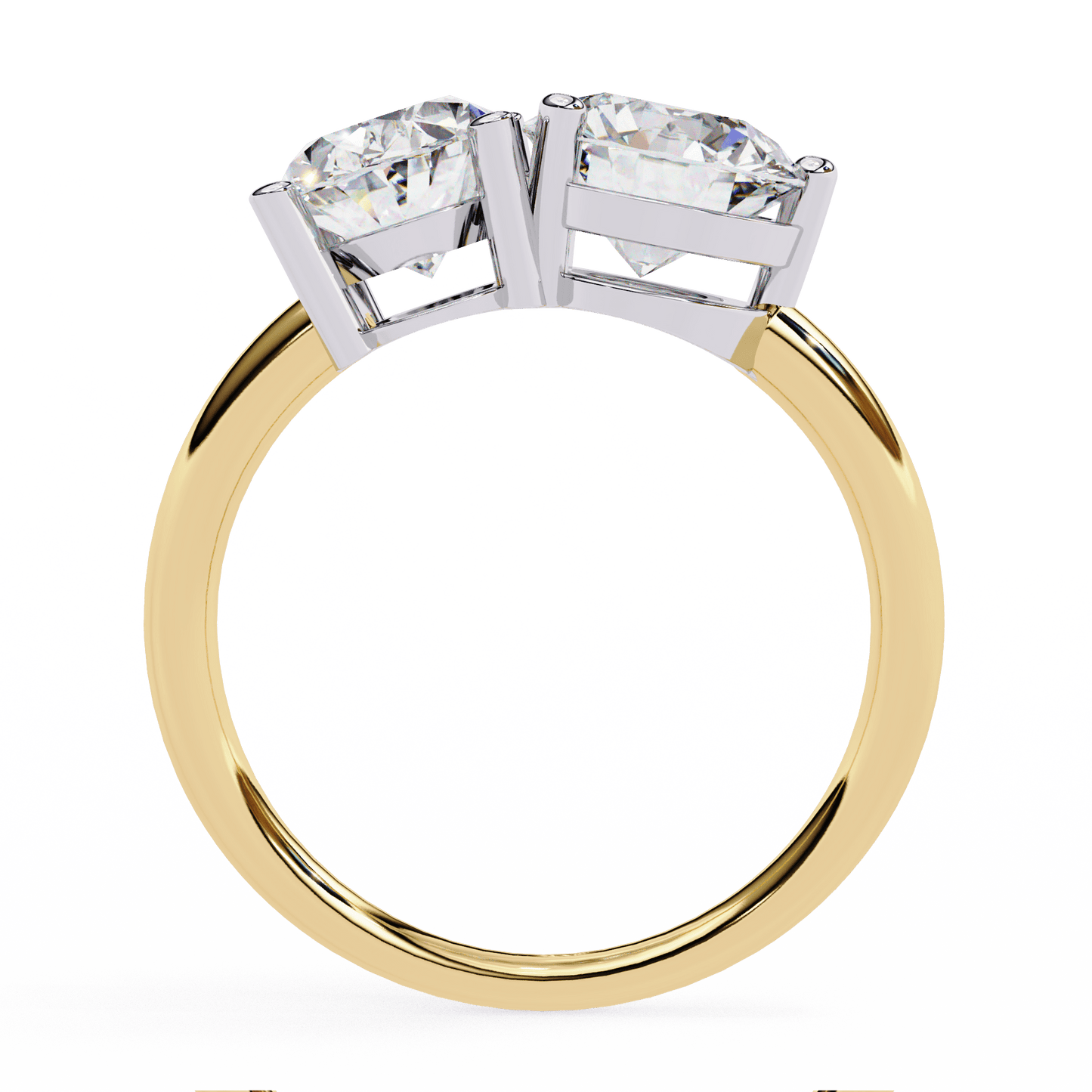 toi et moi 2.00 carat oval & round cut diamond engagement ring – two stone bridal jewelry
