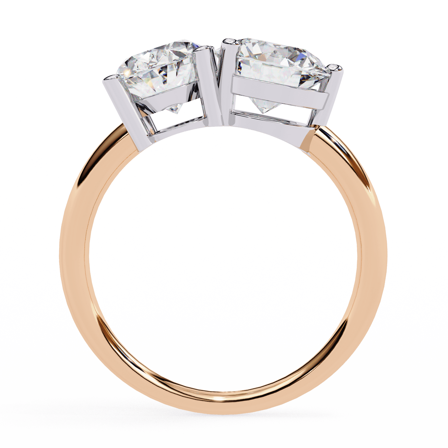 toi et moi 2.00 carat oval & round cut diamond engagement ring – two stone bridal jewelry