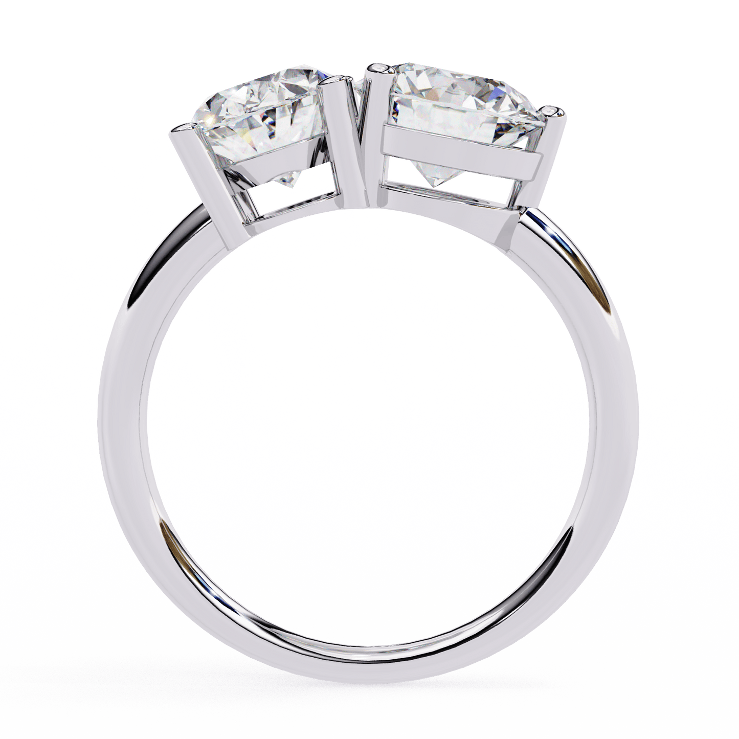 toi et moi 2.00 carat oval & round cut diamond engagement ring – two stone bridal jewelry