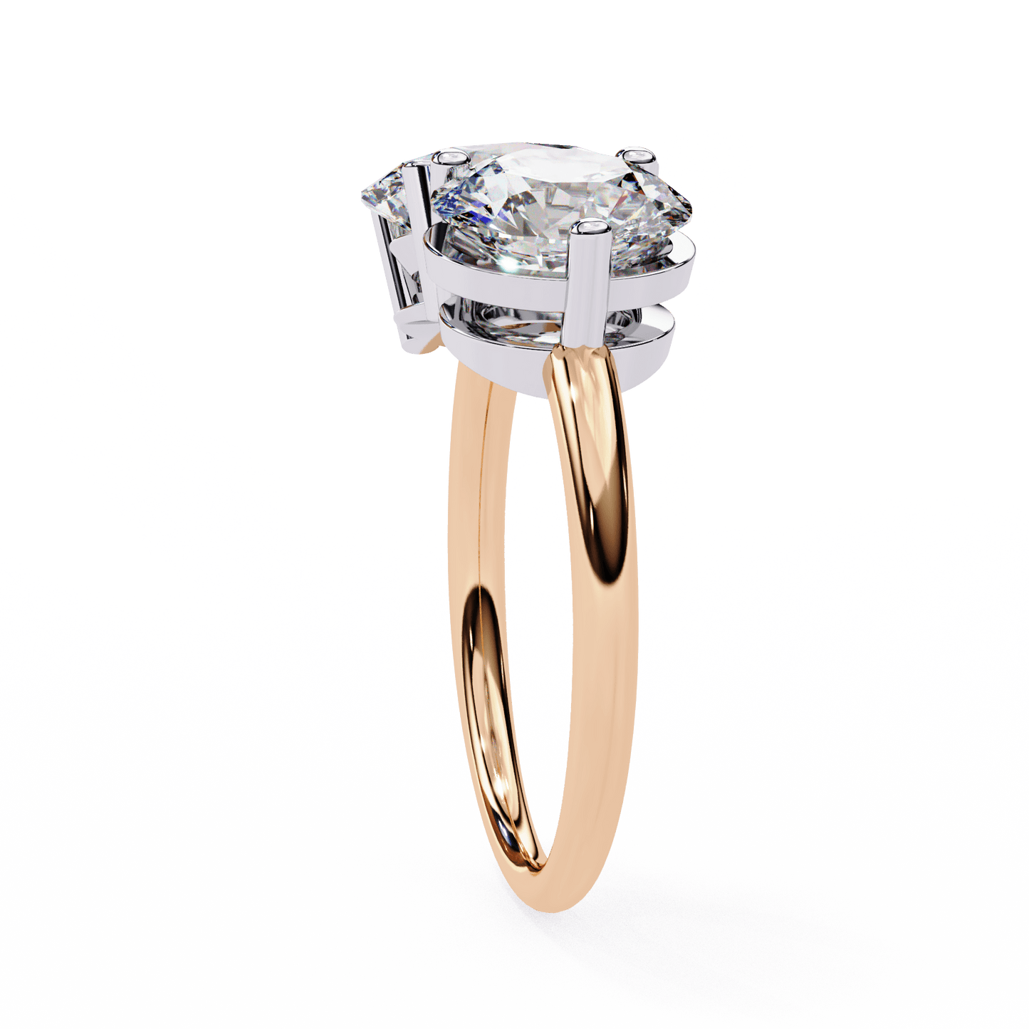 toi et moi 2.00 carat oval & round cut diamond engagement ring – two stone bridal jewelry