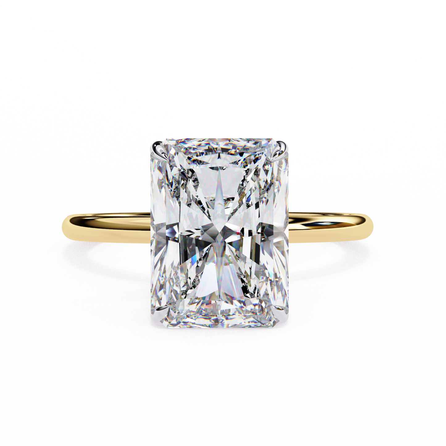 2.20 carat radiant cut hidden halo diamond engagement ring for women – elegant bridal jewelry