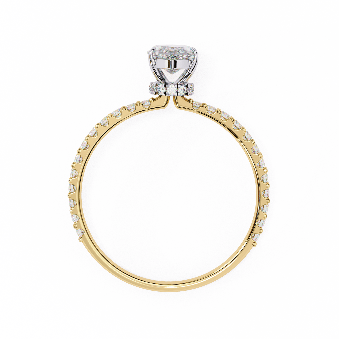 1.36 carat marquise cut hidden halo diamond engagement ring with round side stones – elegant bridal ring