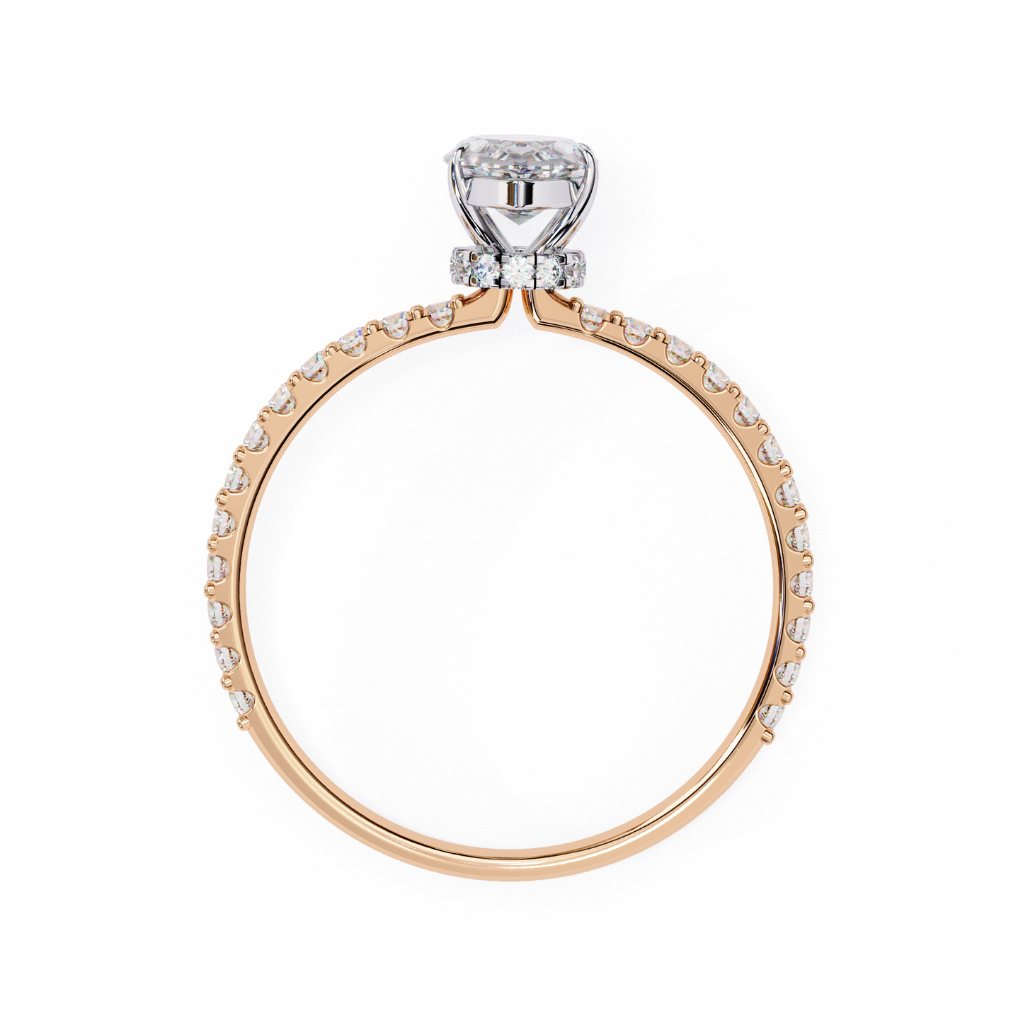 1.36 carat marquise cut hidden halo diamond engagement ring with round side stones – elegant bridal ring