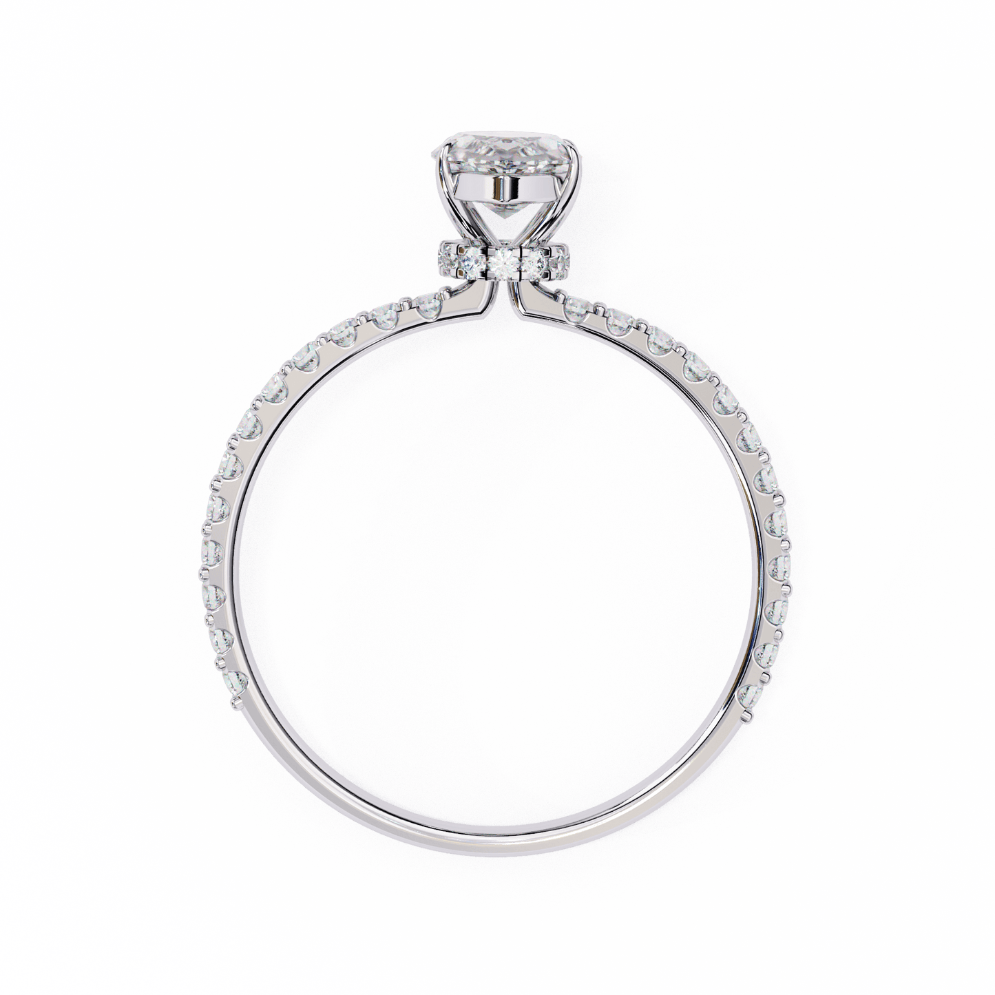 1.36 carat marquise cut hidden halo diamond engagement ring with round side stones – elegant bridal ring
