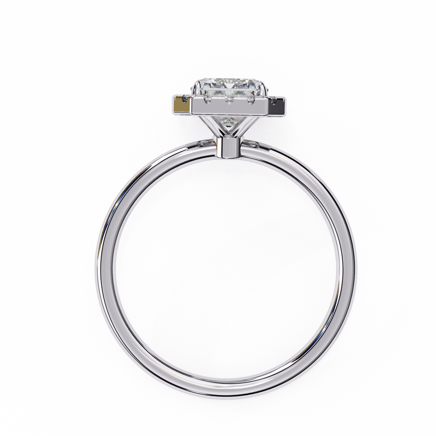 1.20 carat radiant cut halo diamond engagement ring with round side stones โ elegant bridal jewelry