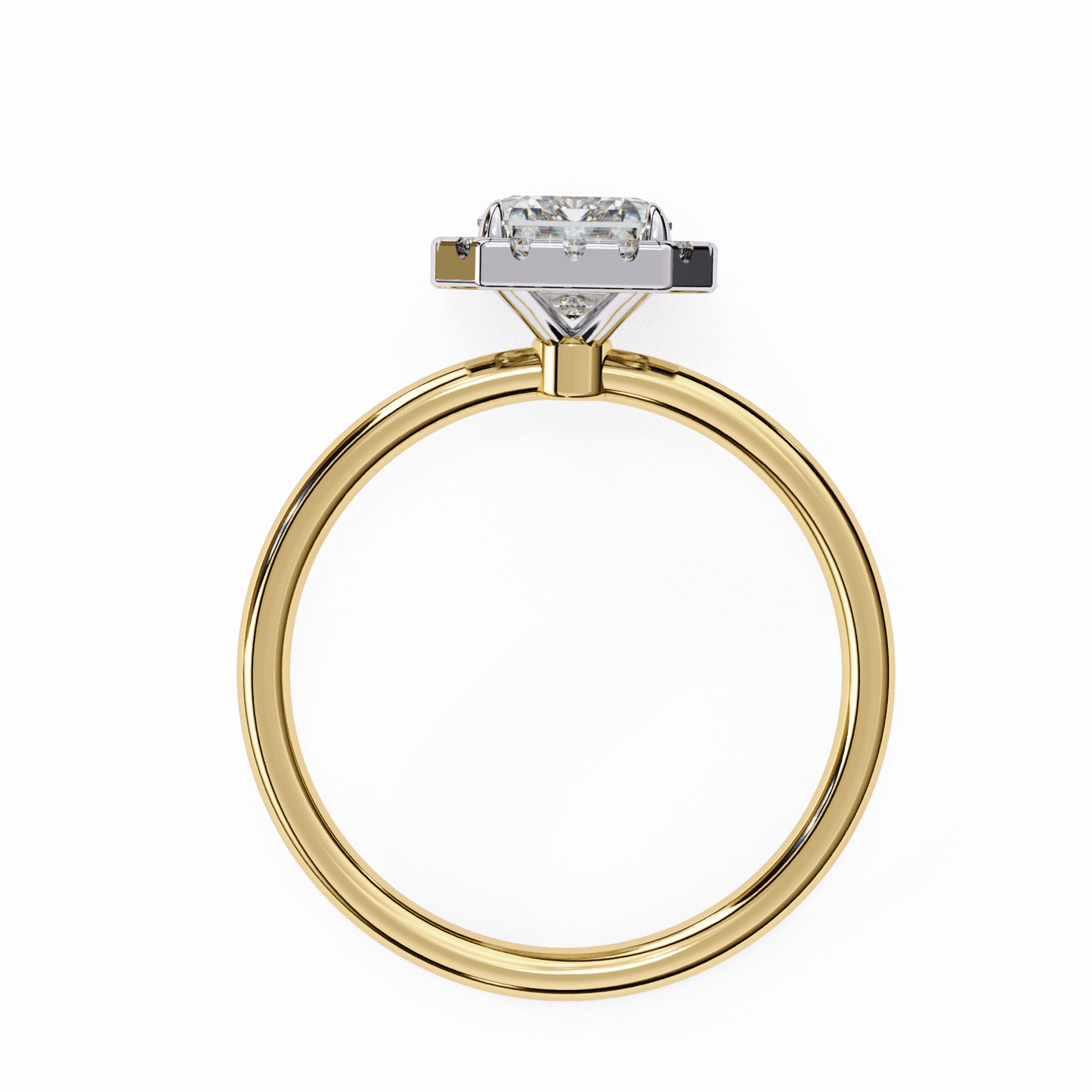 1.20 carat radiant cut halo diamond engagement ring with round side stones โ elegant bridal jewelry