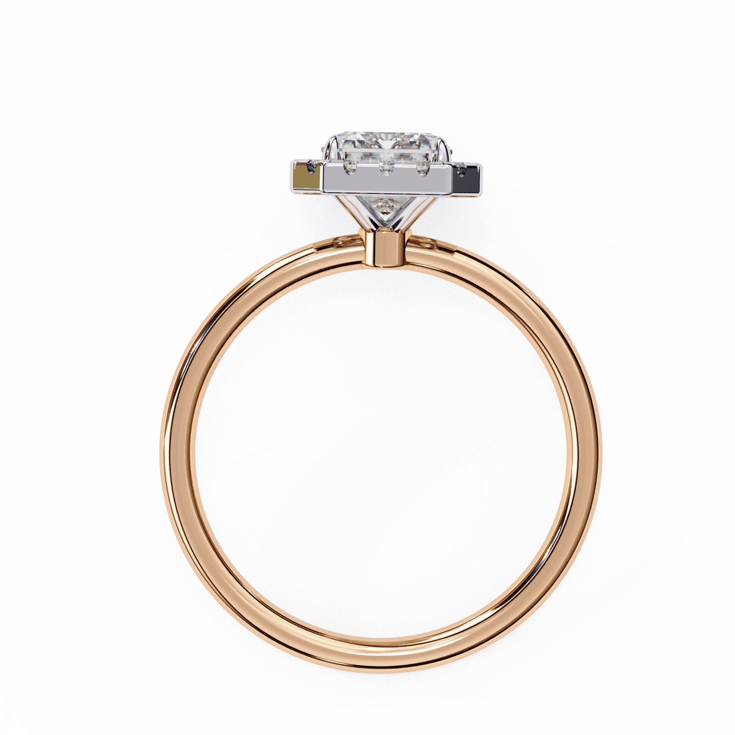 1.20 carat radiant cut halo diamond engagement ring with round side stones โ elegant bridal jewelry