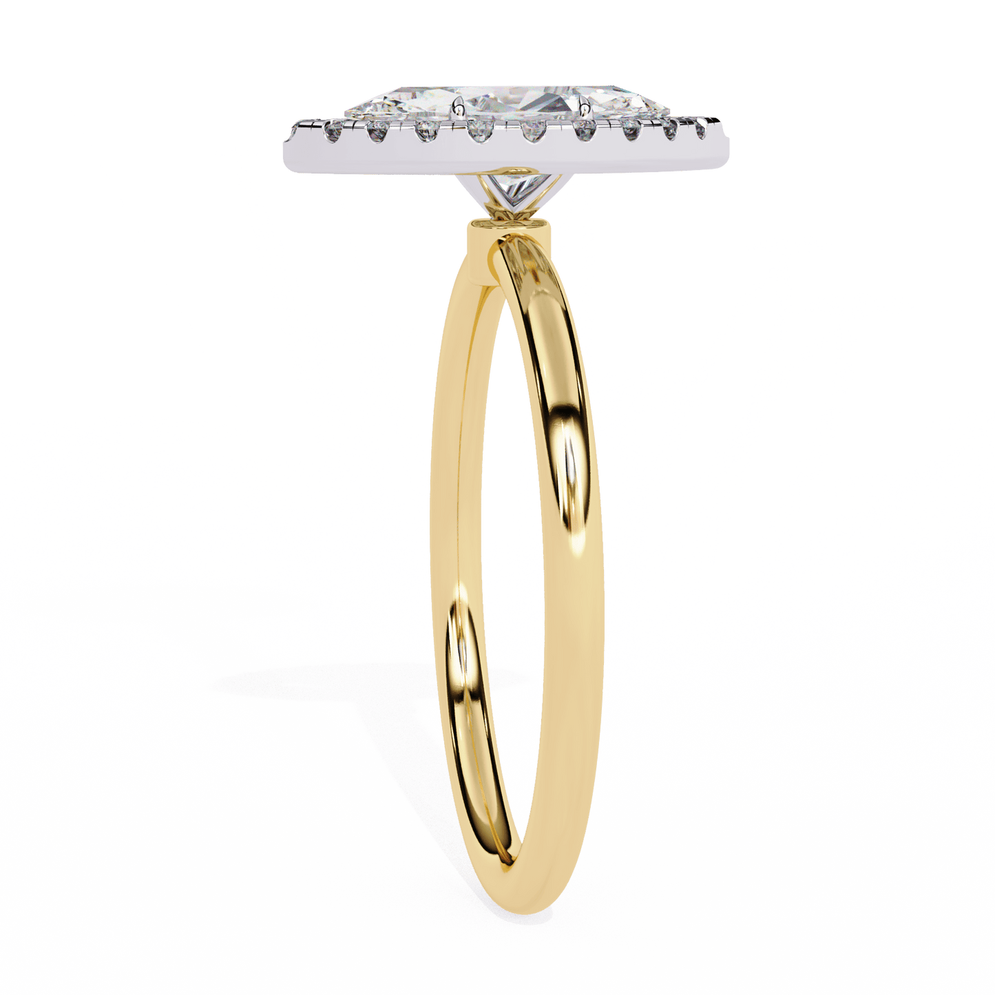 1.20 carat marquise cut halo diamond engagement ring with round side stones โ elegant bridal jewelry